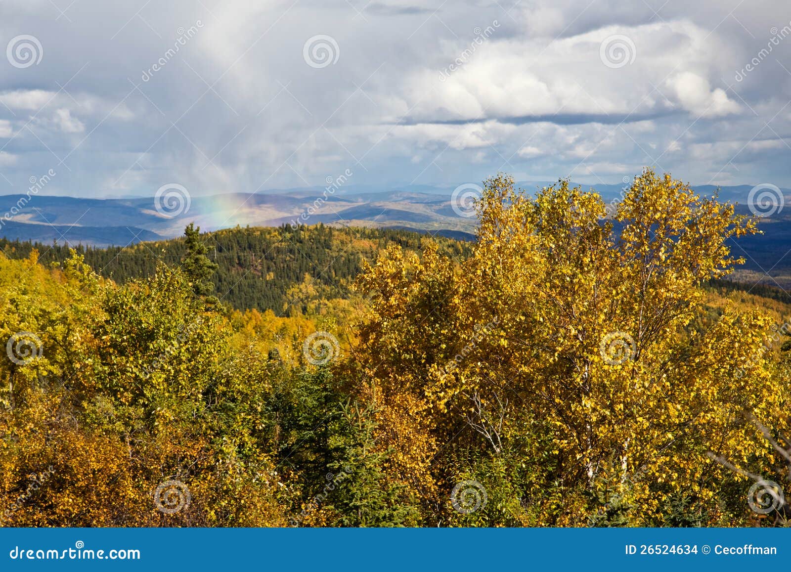 Autumn Rainbow stock photo. Image of hill, interior, mountain - 26524634