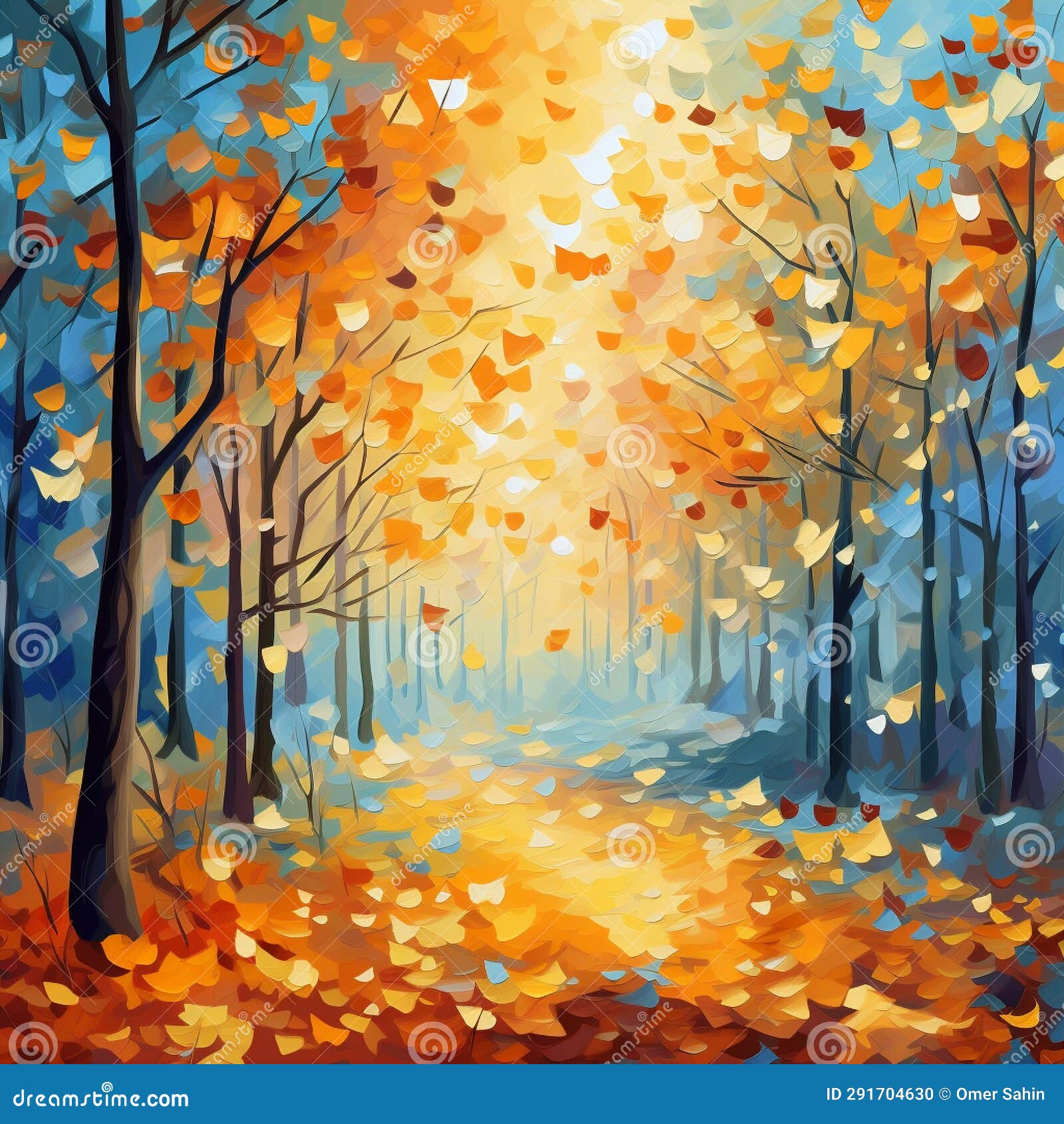 Autumn S Symphony: Leaves Dancing in Golden Hues Stock Photo - Image of