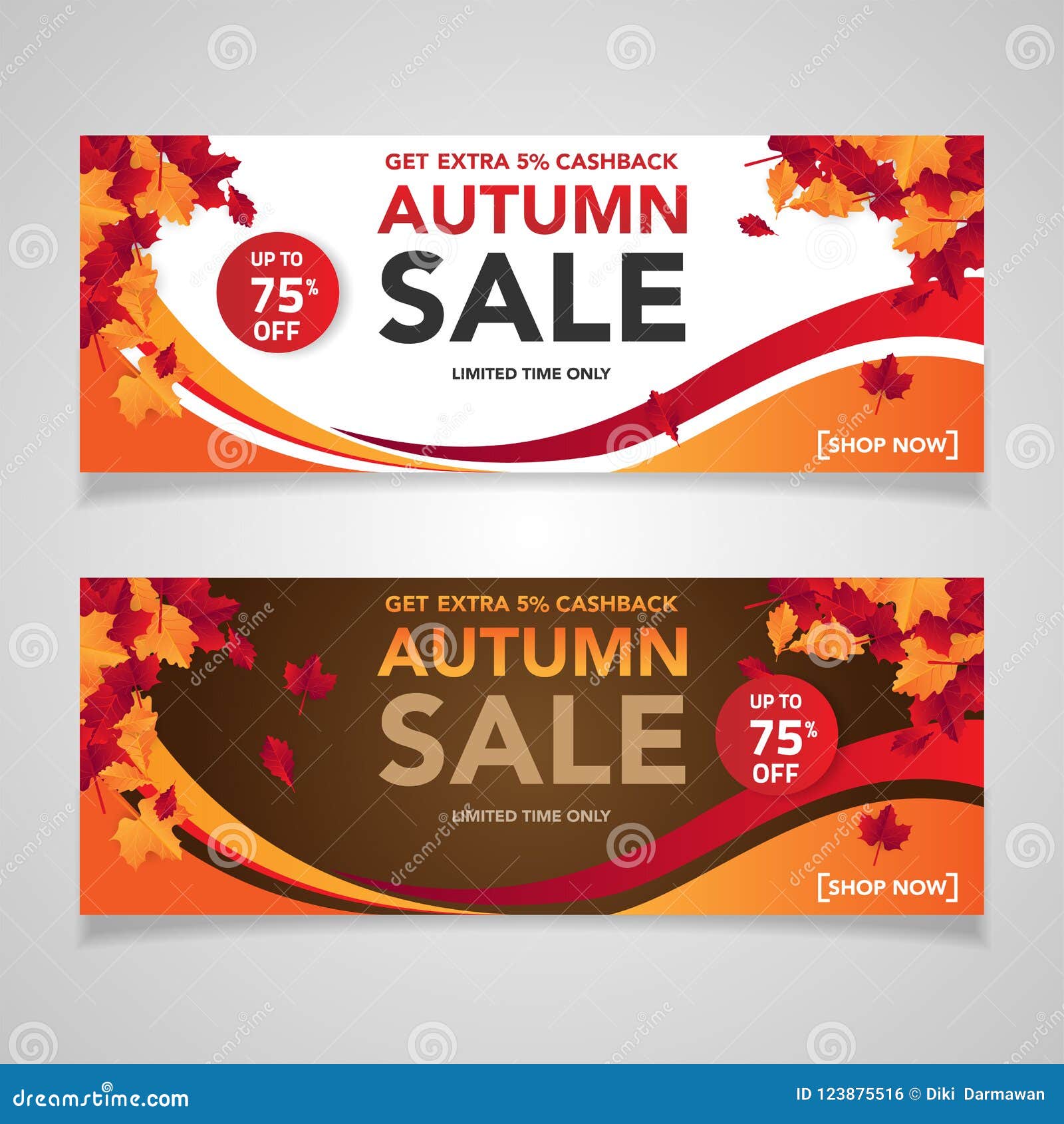 Autumn Sale Banner Template With Leaves Fall Leaves For Shopping Sale Banner Design Poster Card Label Web Banner Vector Ill Stock Vector Illustration Of Abstract Concept