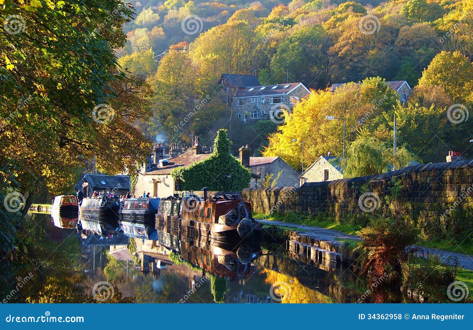 Canal With Boats, England Royalty Free Stock Photos 