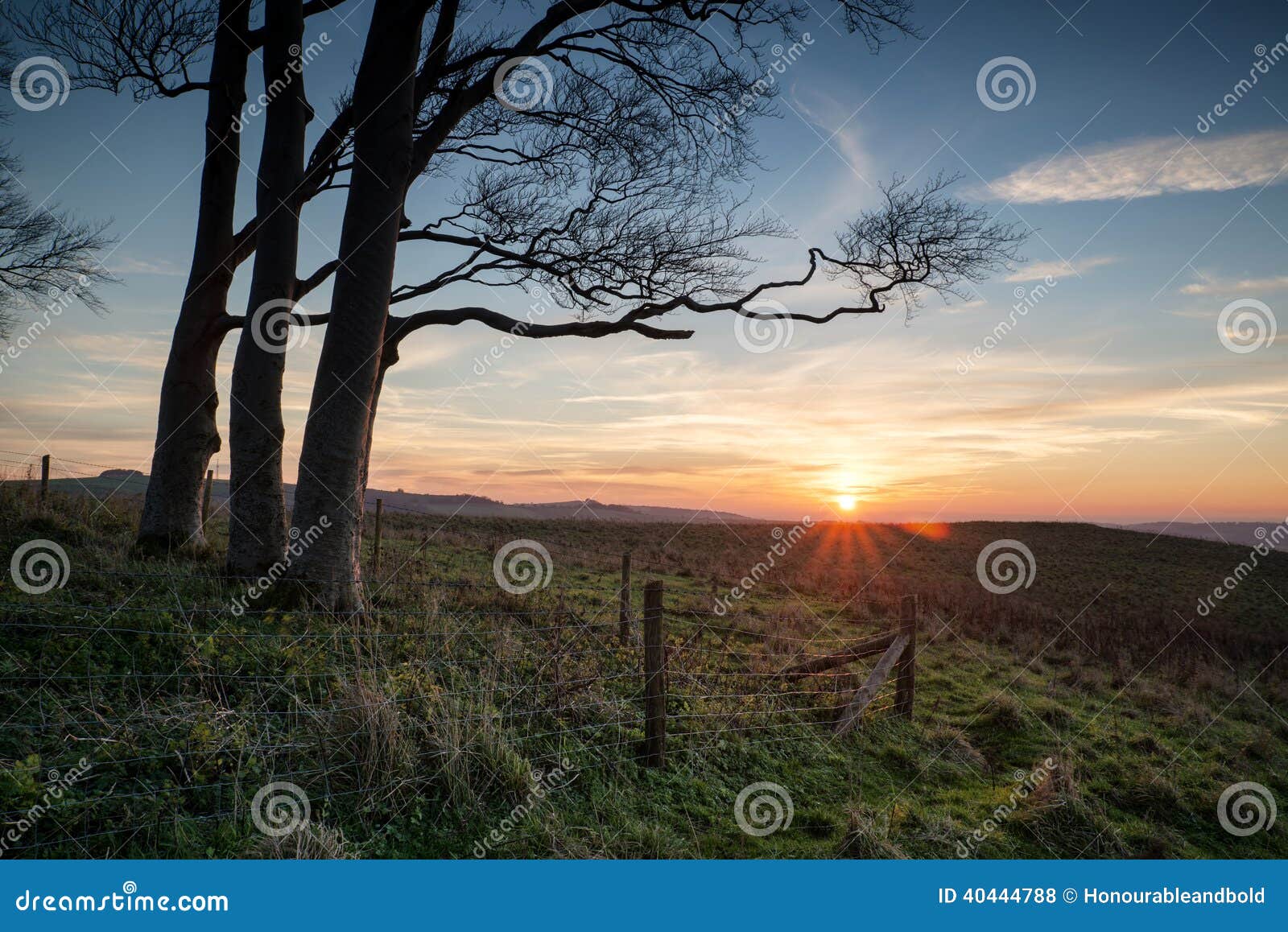 Autumn Sunset Countryside Landscape Stock Photo Autumn Sunset Countryside Landscape Stock Photo