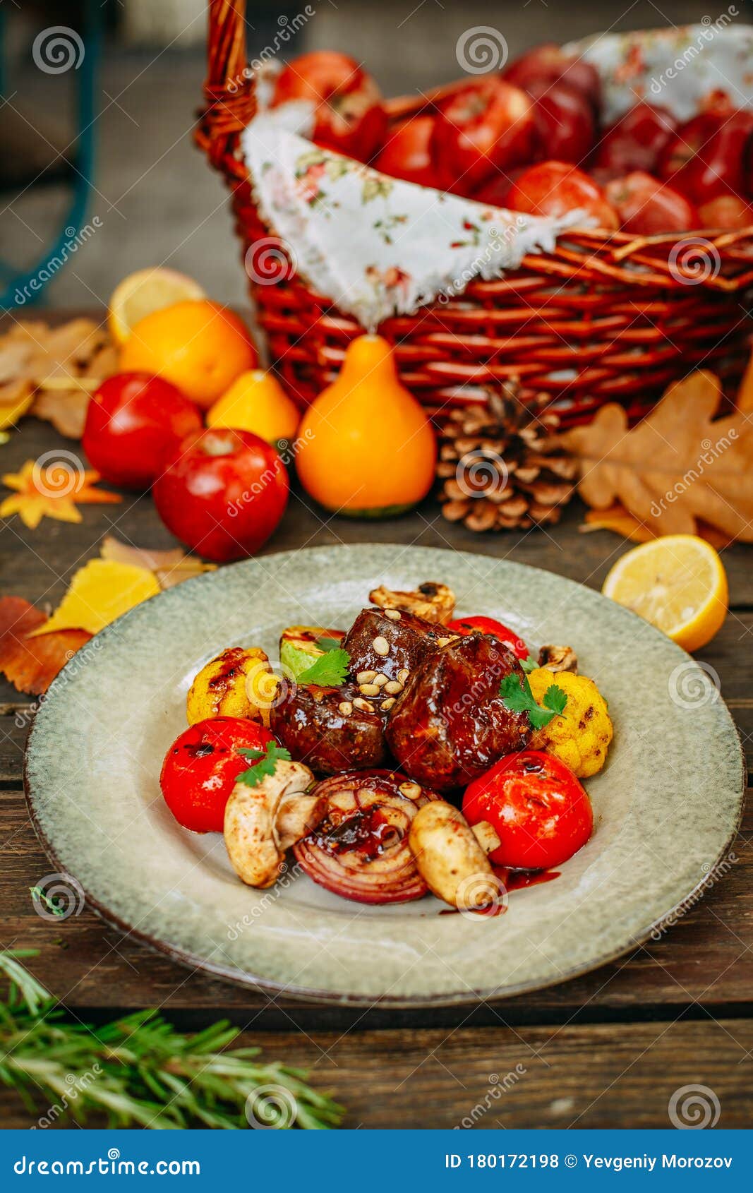 Autumn Table Setting with Pumpkins. Thanksgiving Dinner Stock Photo ...