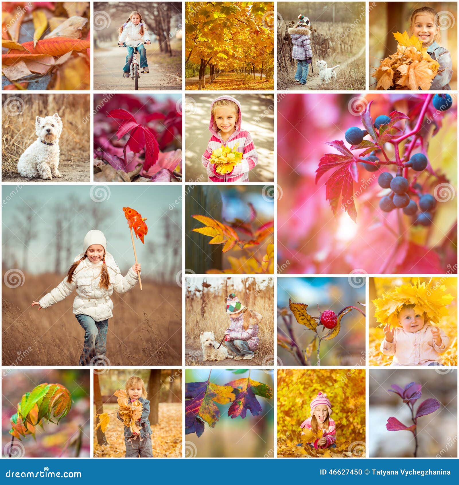 осенний коллаж из фотографий детей