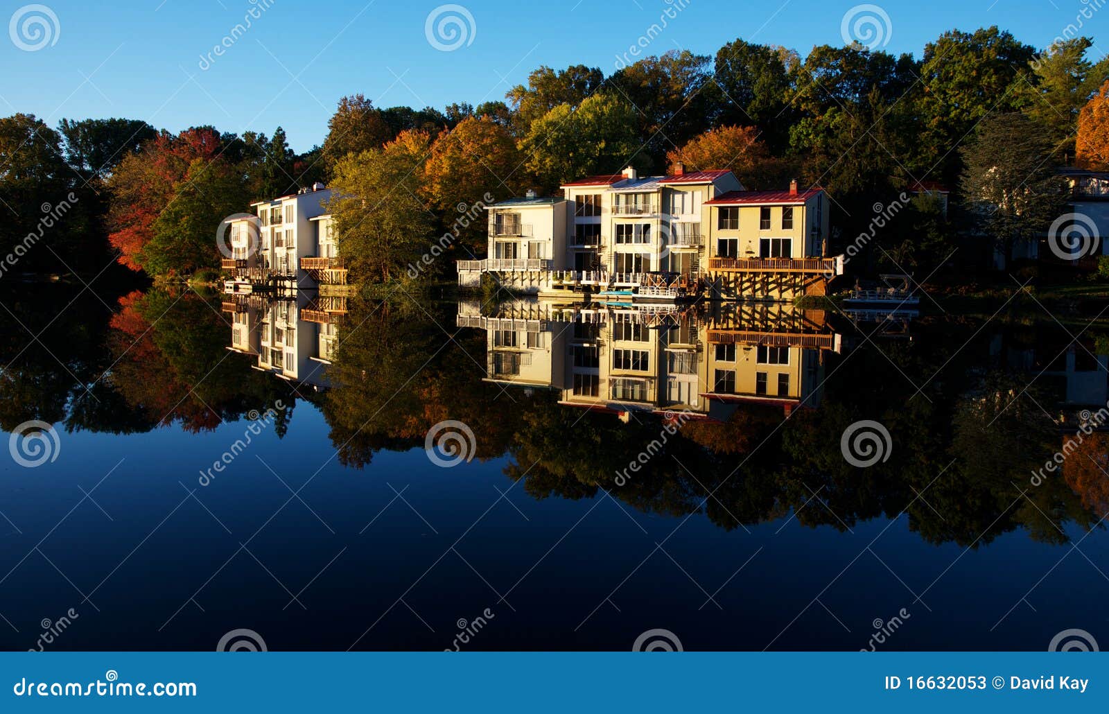 Autumn View of Lake Anne in Reston, Virginiazz Stock Image Image of