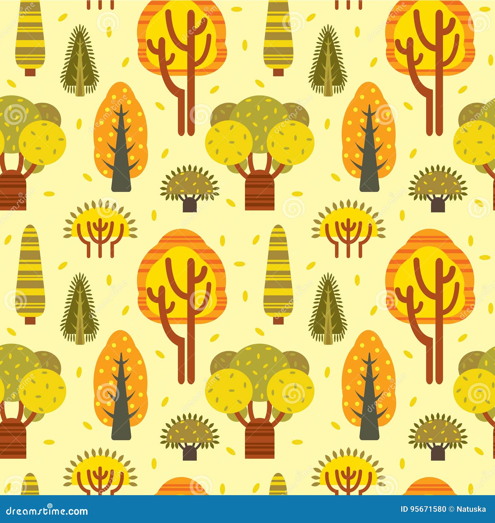 Autumn Pattern Vector Seamless Background With Fall Leaves Season  Wallpaper Colorful Cartoon Illustration In Flat Design Royalty Free SVG  Cliparts Vectors And Stock Illustration Image 110296467
