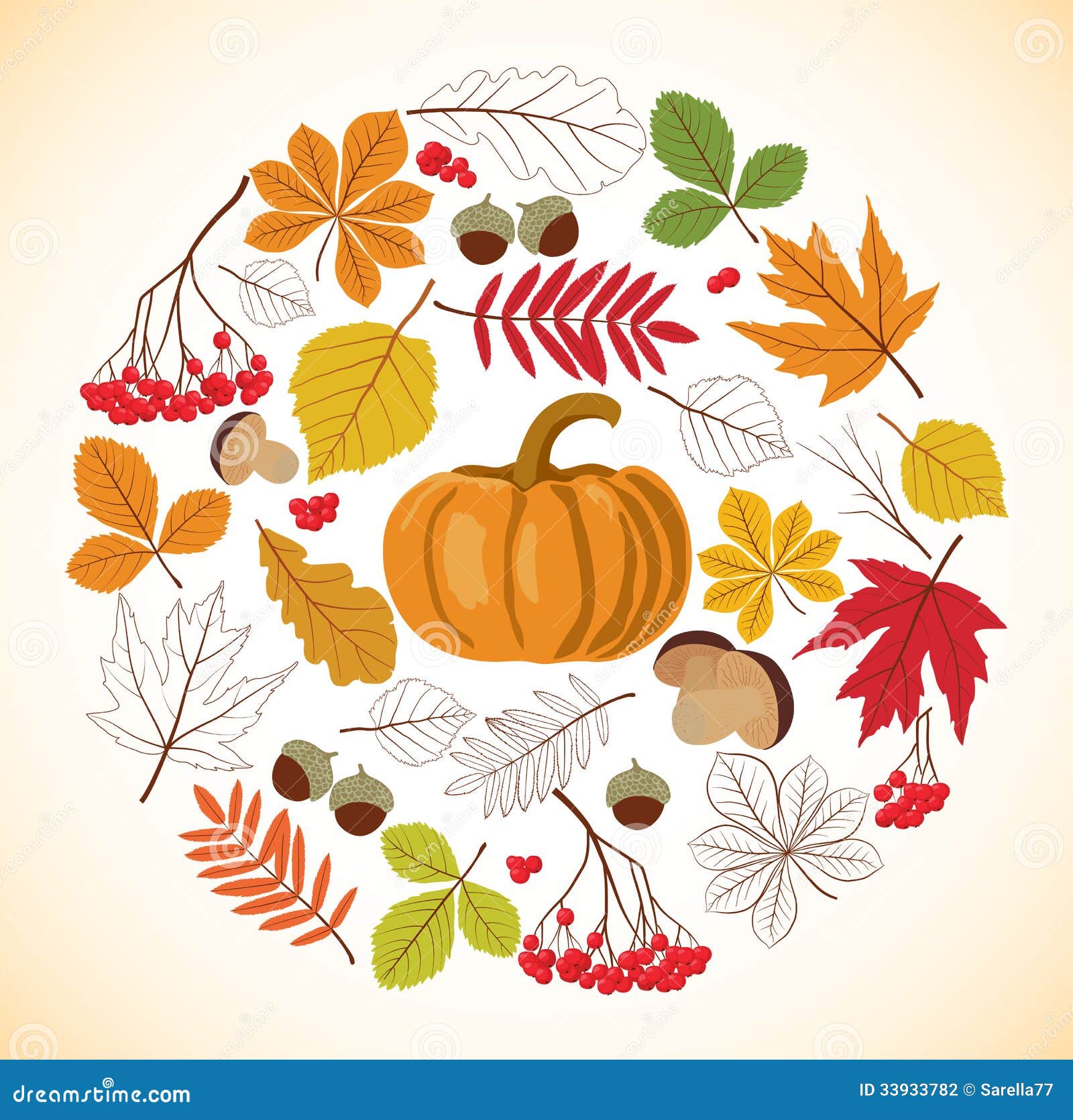 Autumnal design stock vector. Illustration of colorful - 33933782