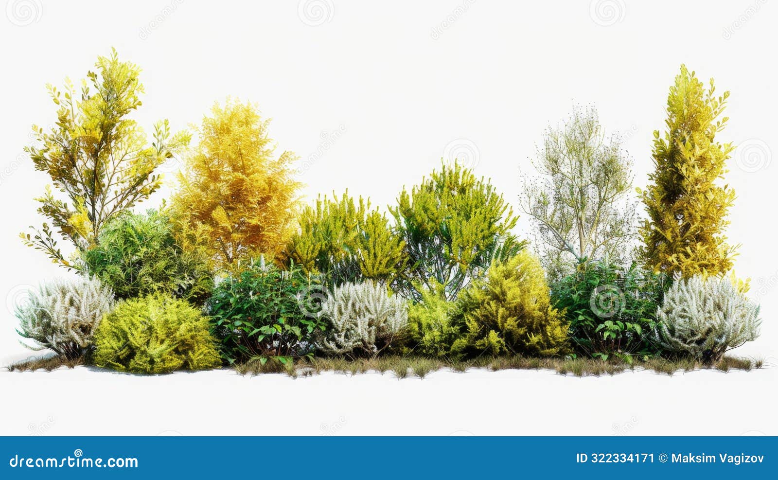 autumnal shrubs and trees - generative ai