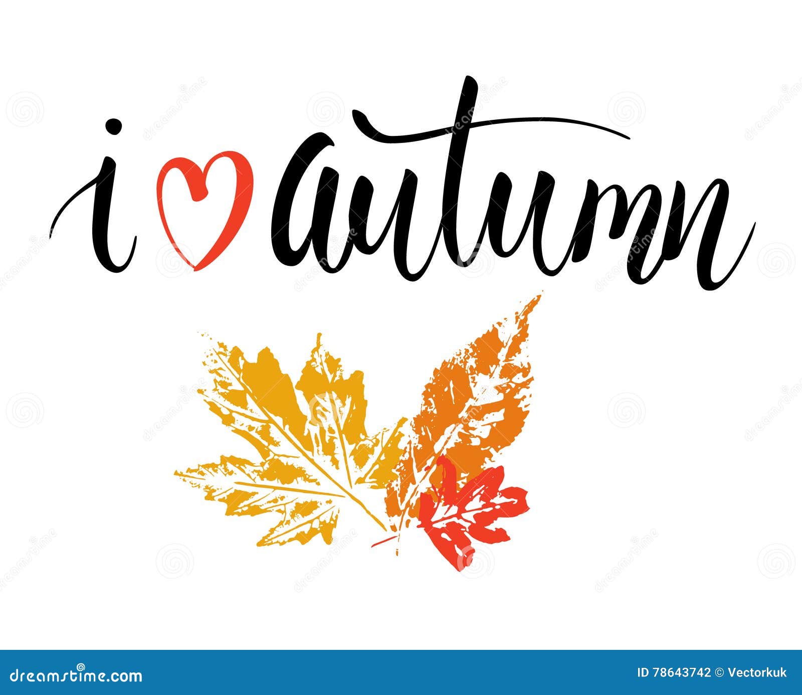 Autunno Di Amore Di Frase I Illustrazione Vettoriale Illustrazione Di Stampa Cuore