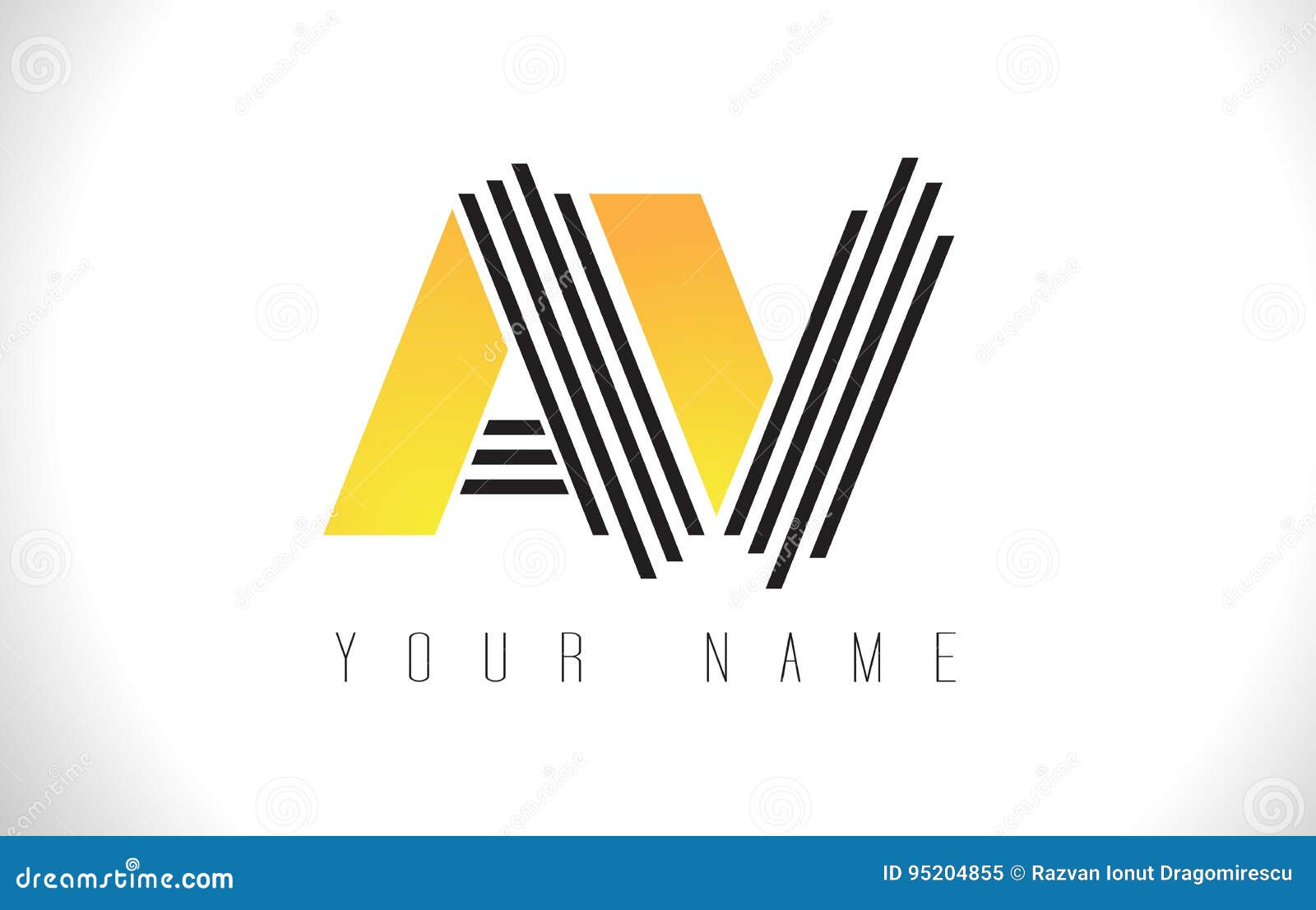 av black lines letter logo. creative line letters  templat