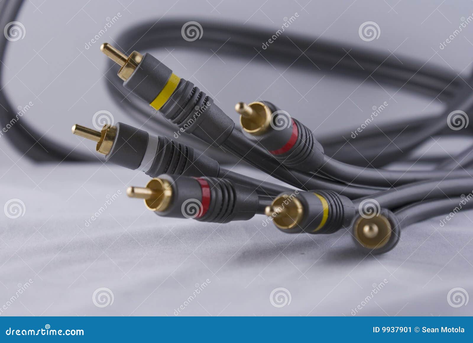 Av cables stock image. Image of jacks, plated, music, sound 9937901