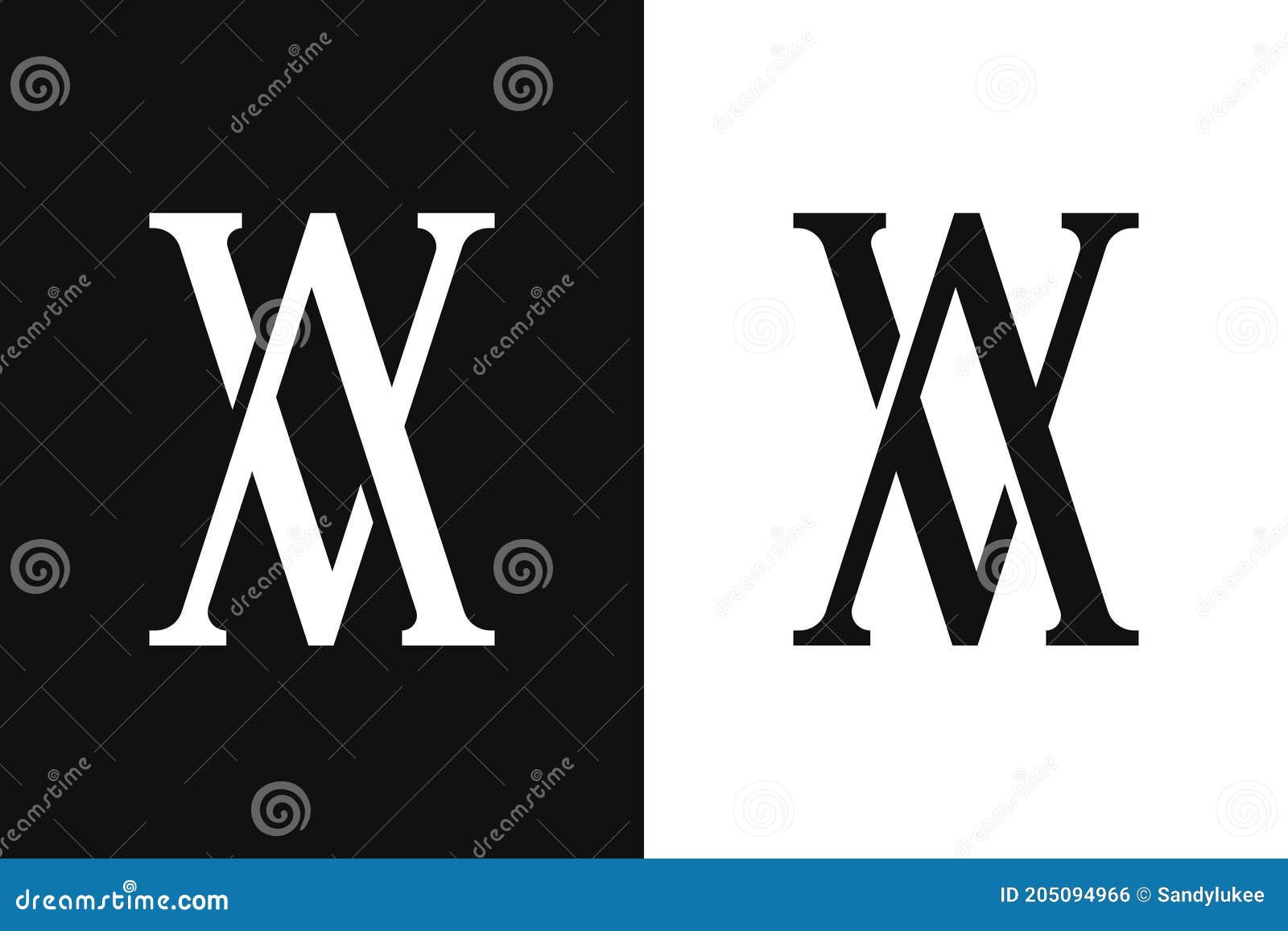 av or va modern monogram logo template