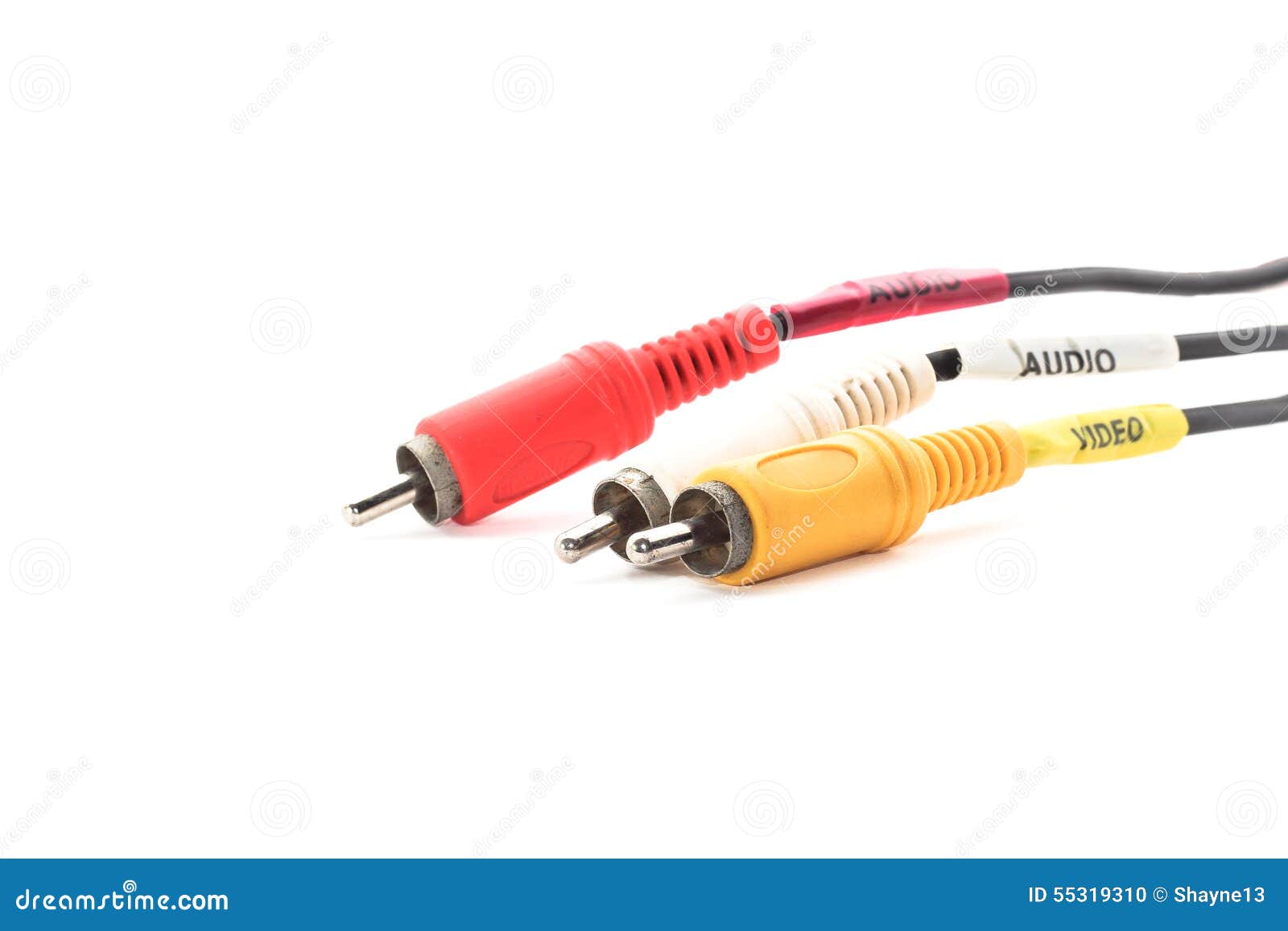 Av wire cable stock photo. Image of jacks, wire, yellow 55319310
