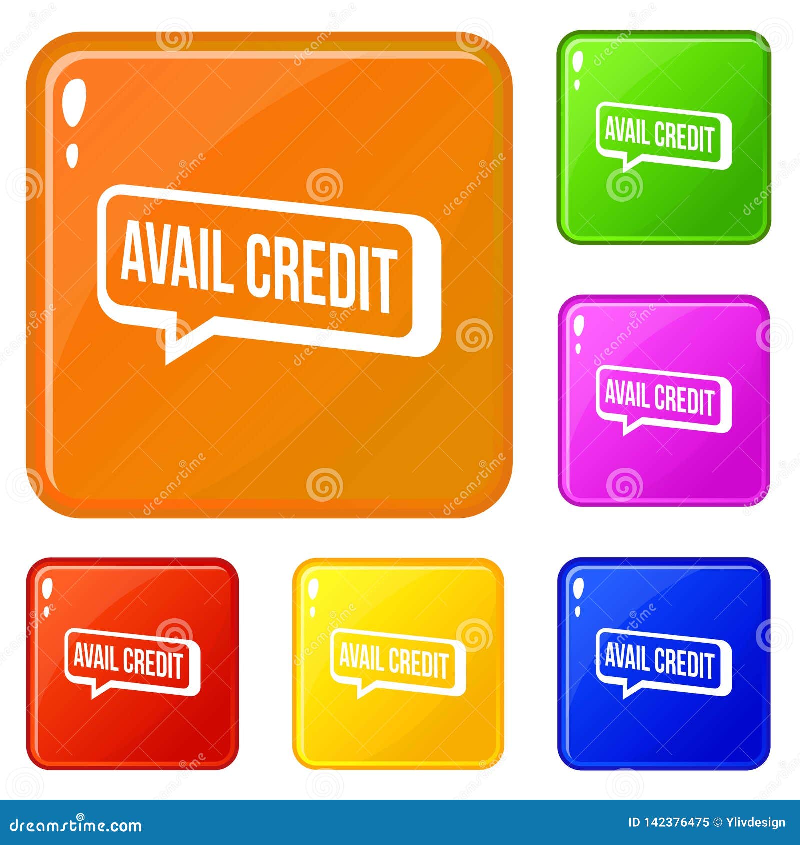 avail credit icons set  color