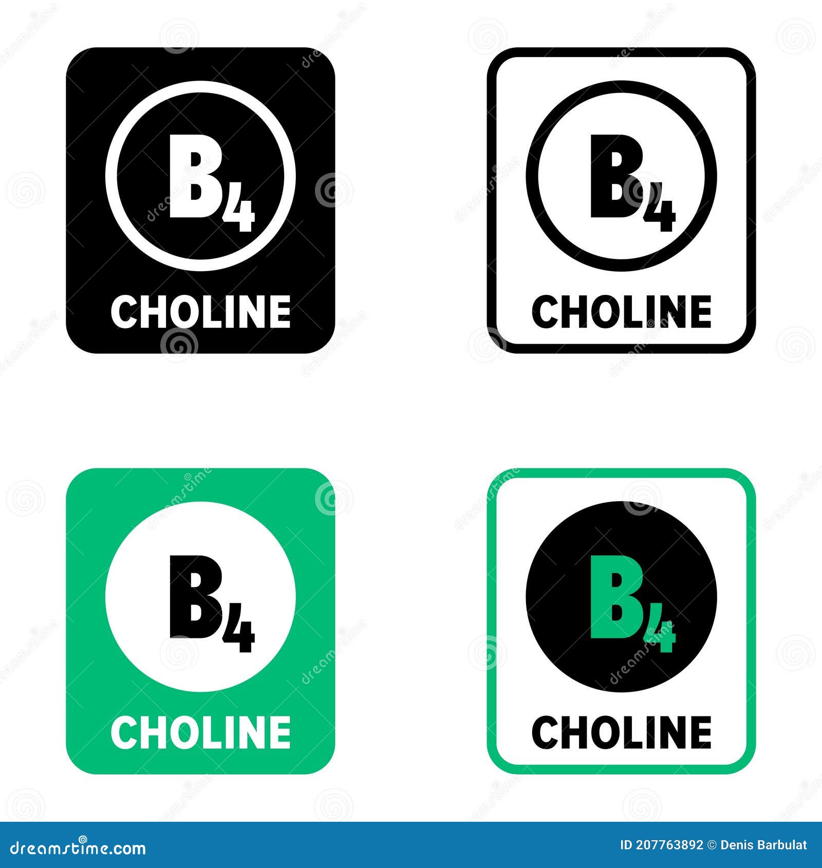 B4 Choline Essential Nutrient Vitamin Information Sign Stock Vector