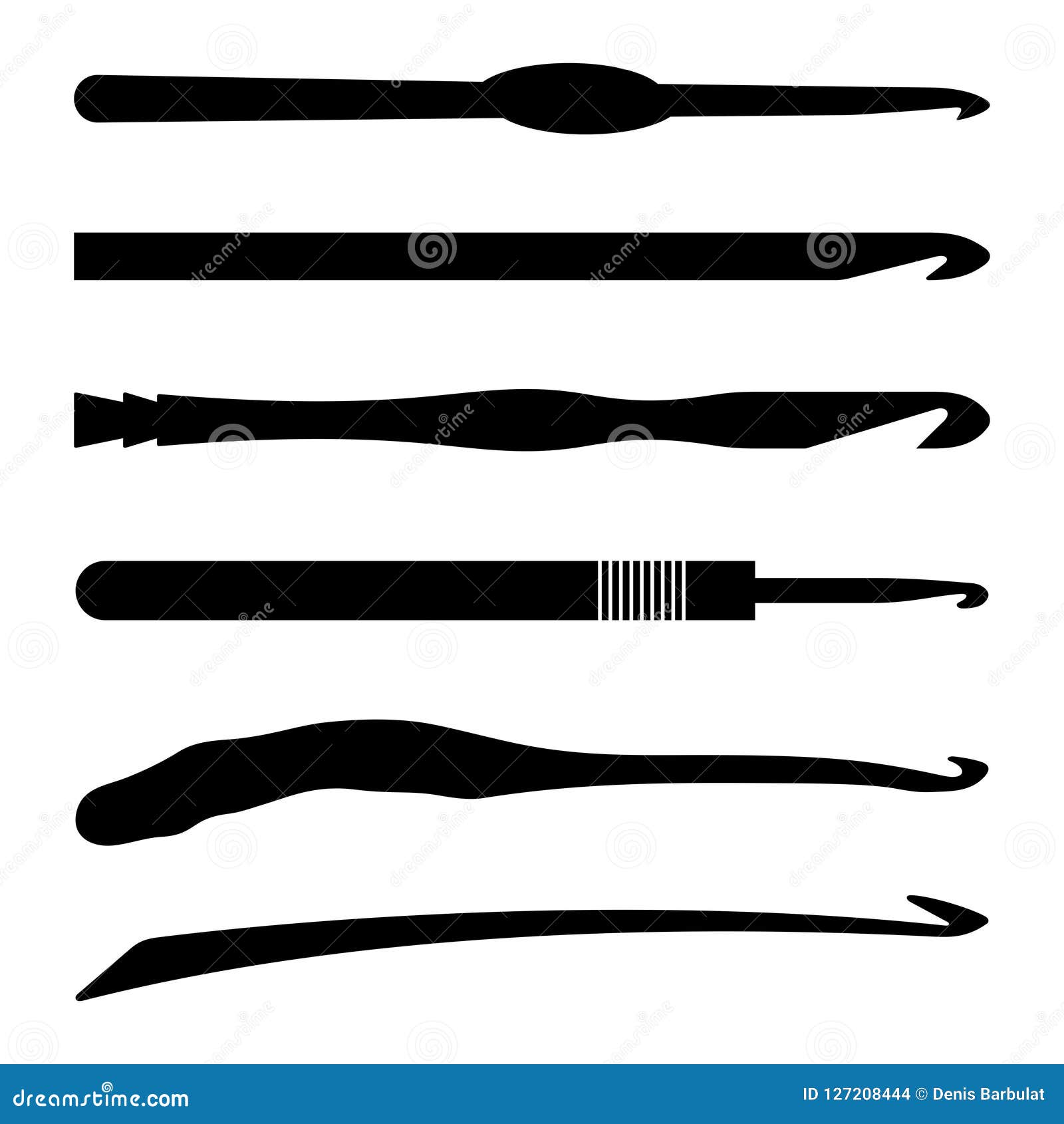 Crochet hooks stock vector. Illustration of handicraft 127208444