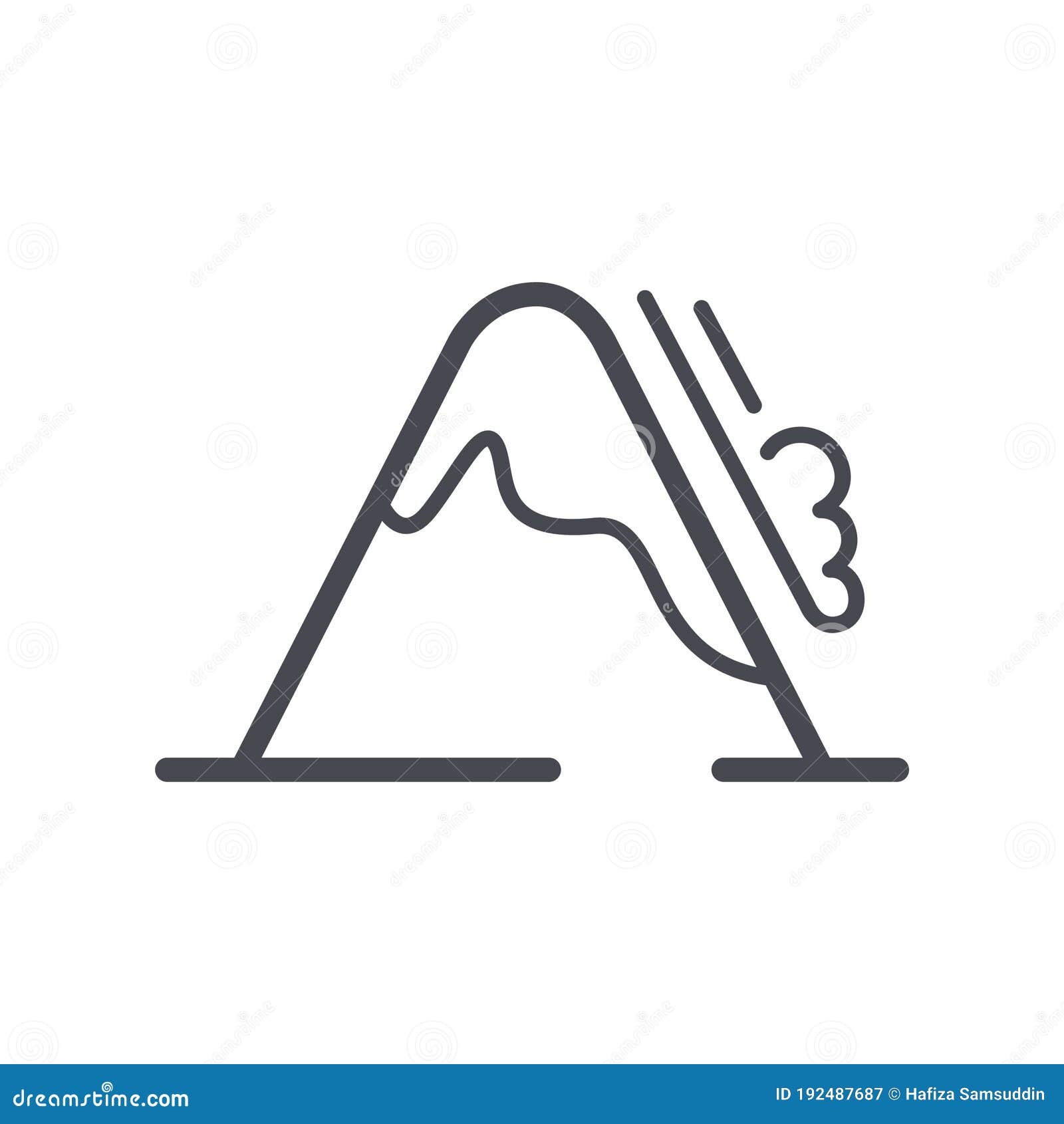 Avalanche color line icon. A natural disaster linked to snow. When