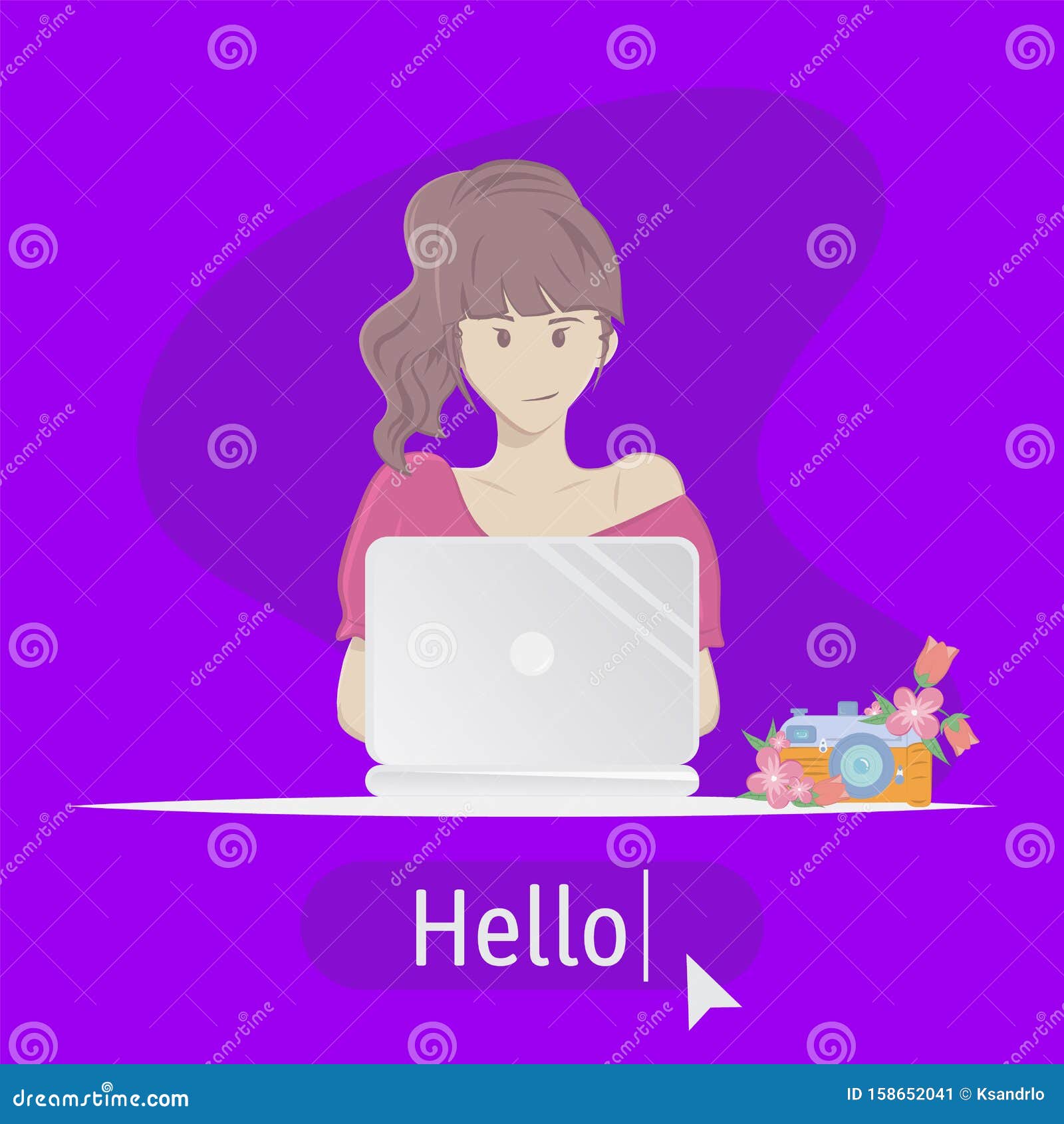 Avatar woman with laptop design Royalty Free Vector Image