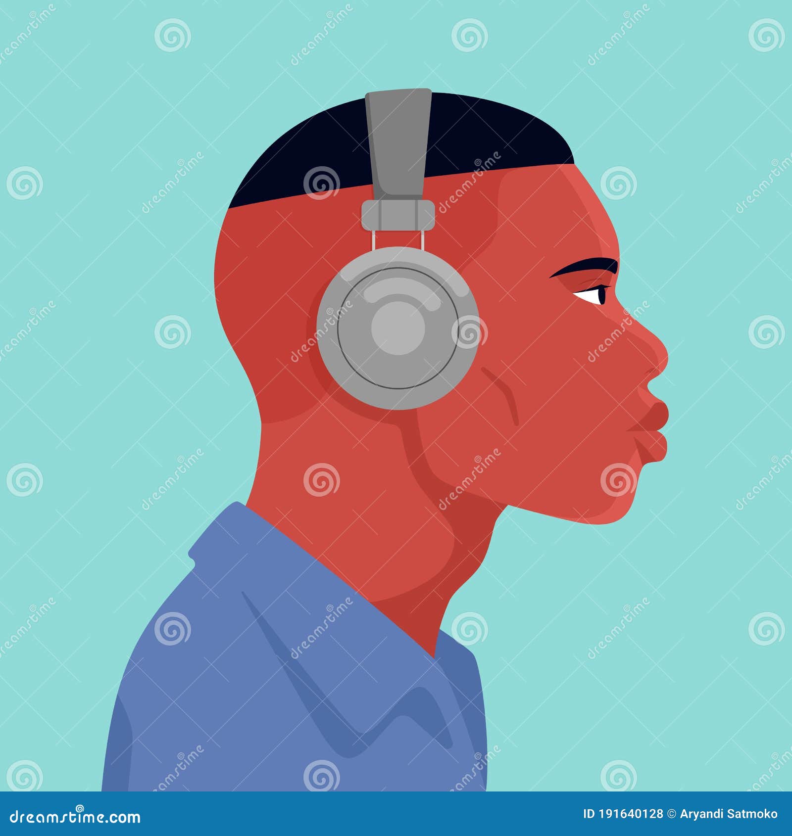 The girl listens to music on headphones Music therapy Profile of a young  woman Musician avatar side view Vector flat illustration Stock Vector   Adobe Stock