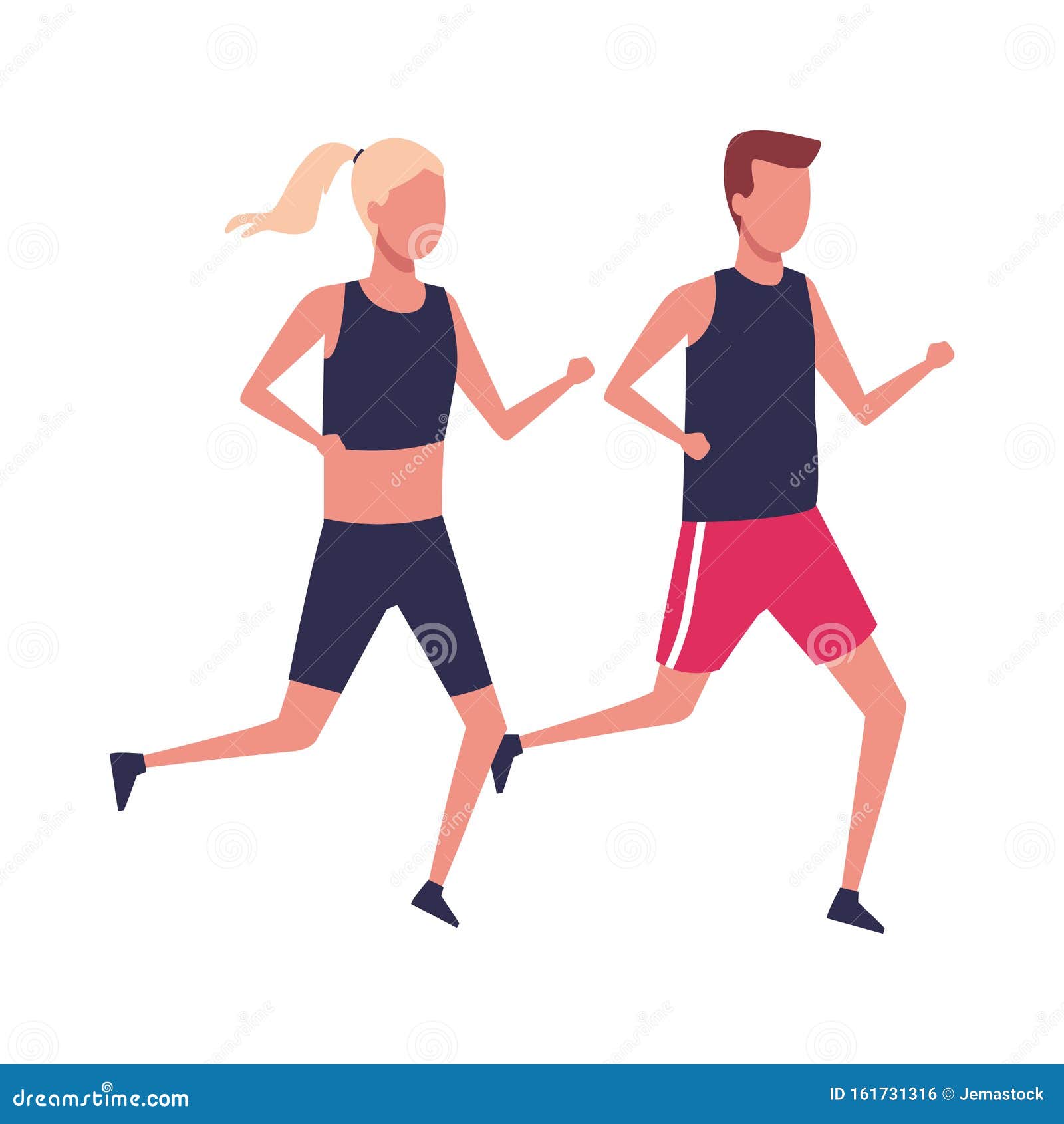 Avatar Man and Woman Running, Colorful Design Stock Vector ...