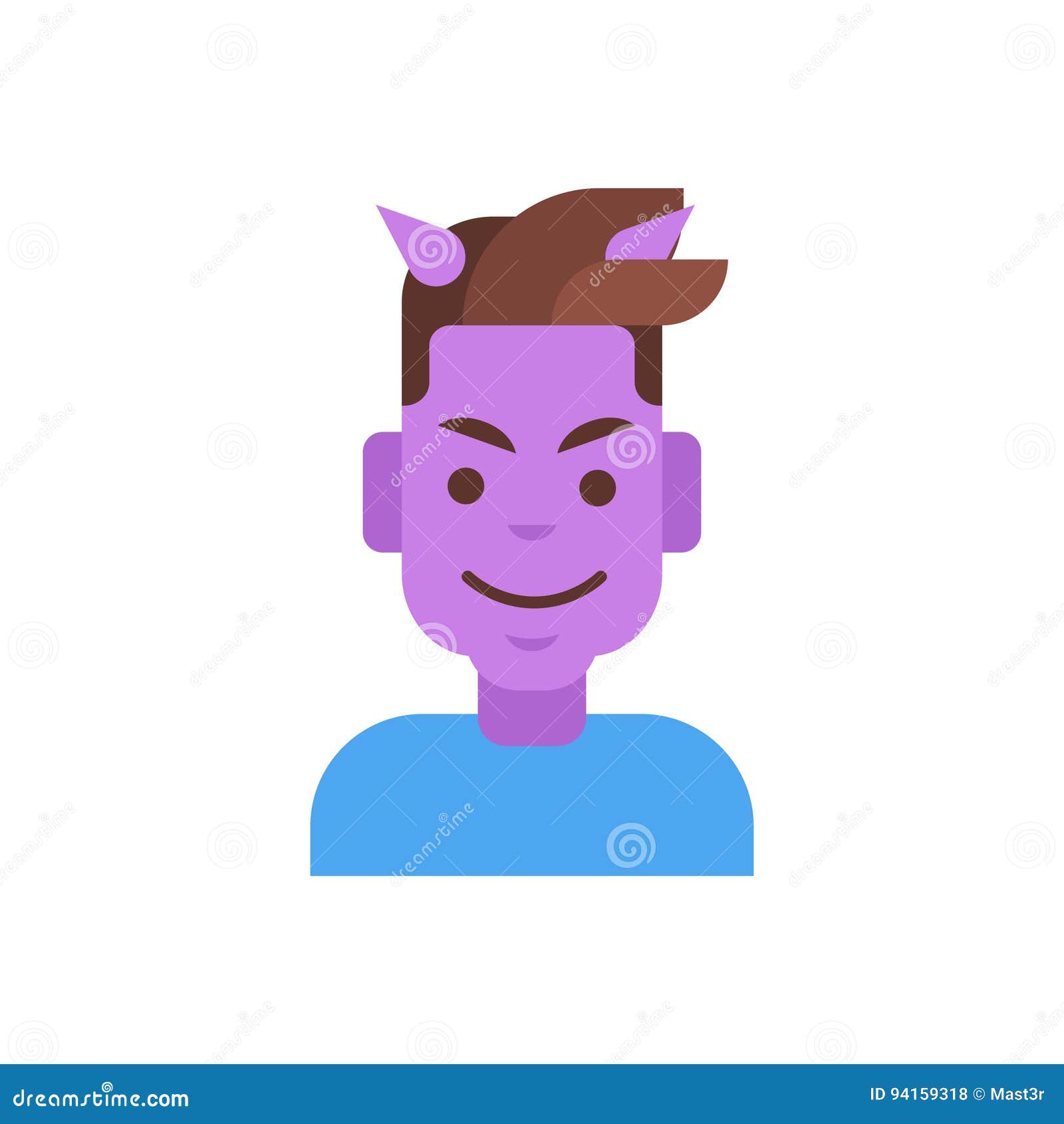 Avatar Masculino Da Emoção Do ícone Do Perfil, Diabo De Sorriso Feliz Da  Cara Do Retrato Dos Desenhos Animados Do Homem Ilustração do Vetor -  Ilustração de povos, sinal: 94159318