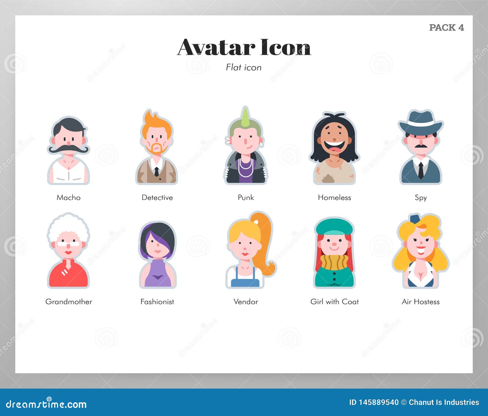 Download Avatar icon flat pack stock vector. Illustration of ...