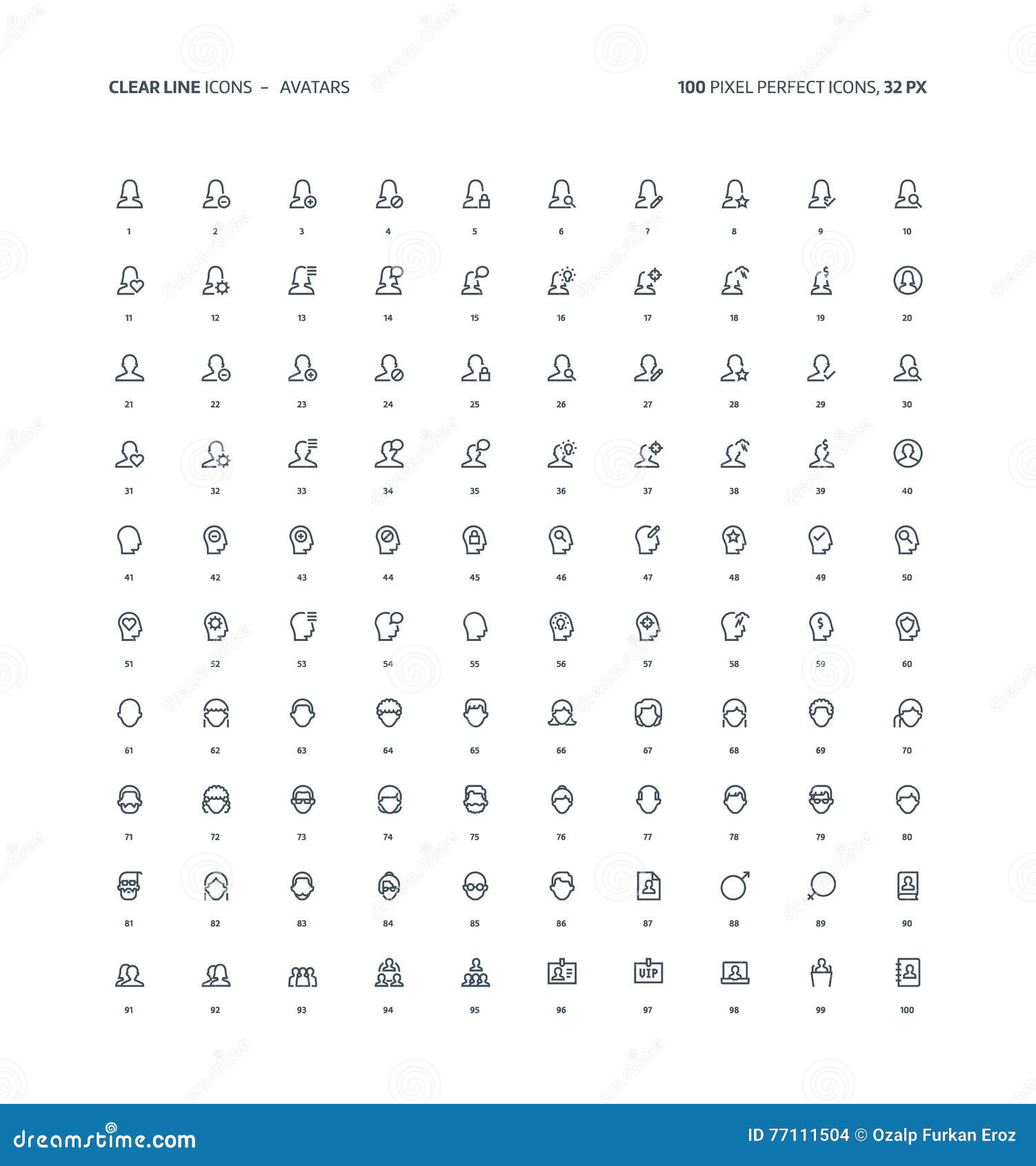 100 Avatar Line Icons  Line icon, Icon, Avatar