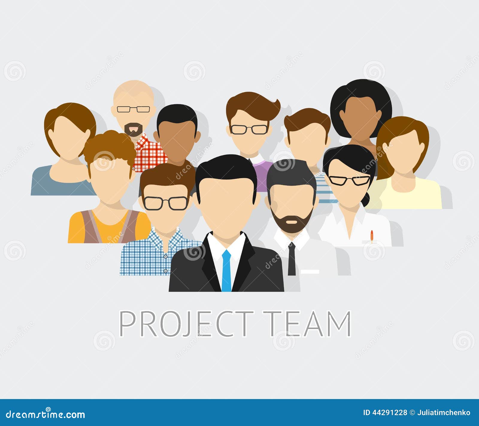 Avatars D'équipe Responsable Du Projet Illustration de Vecteur