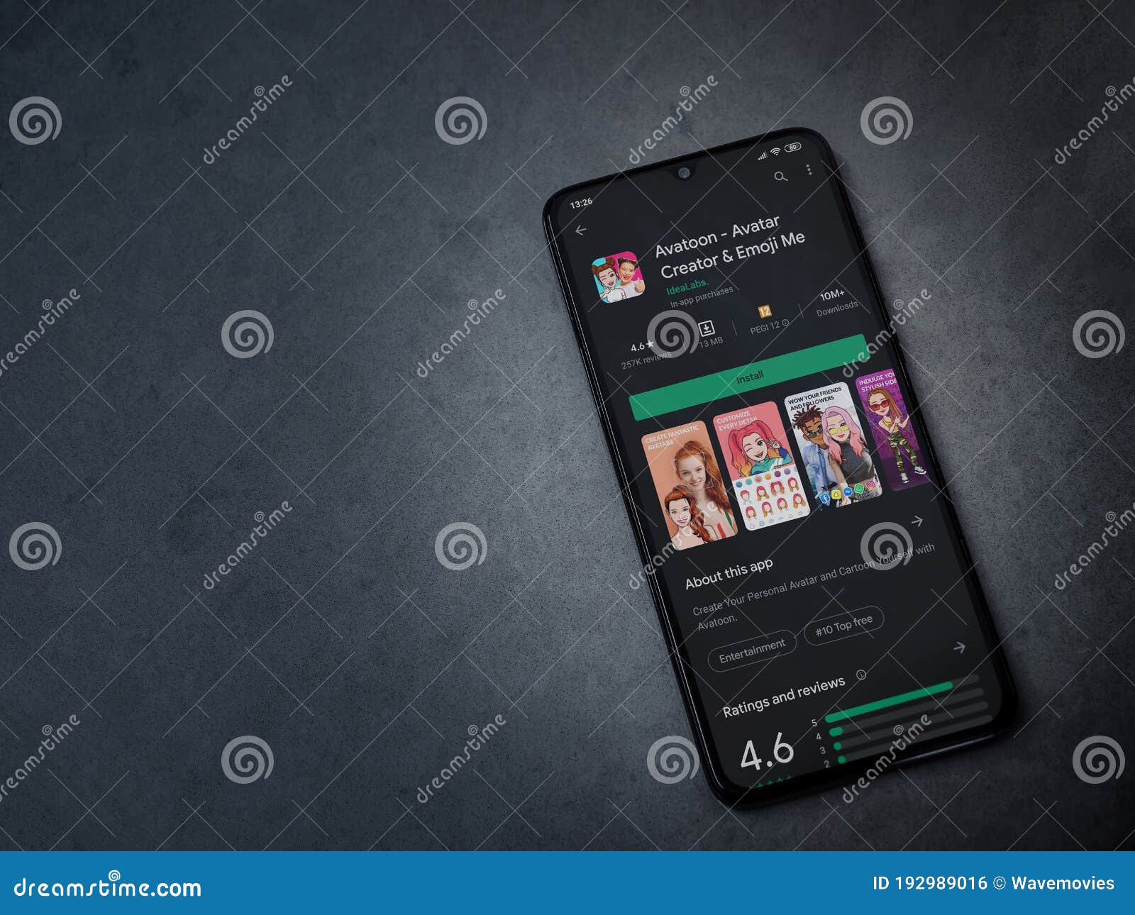 Avatoon App Play Store Page on the Display of a Black Mobile Smartphone on  Dark Marble Stone Background Editorial Photo - Image of android, online:  192989016