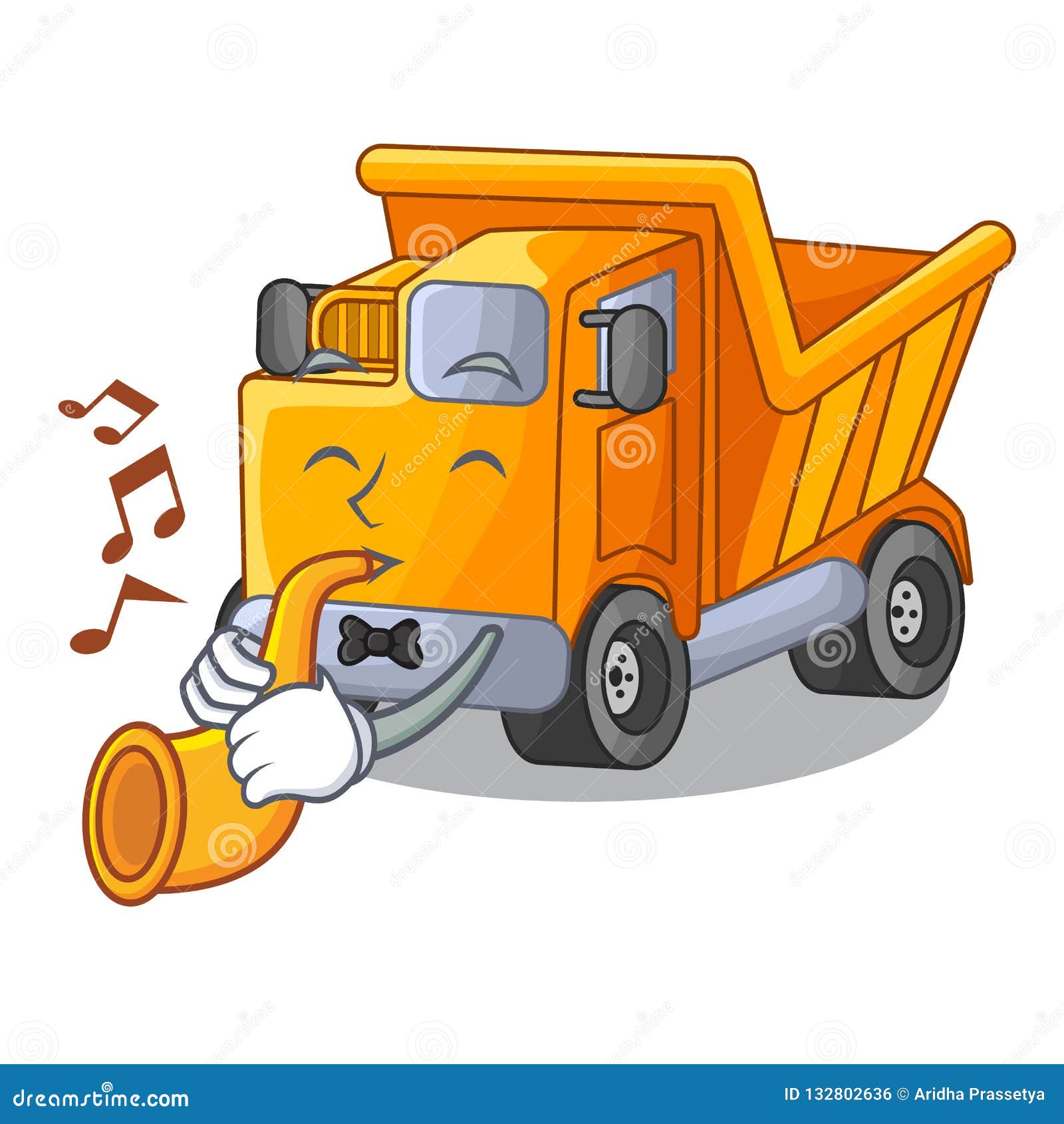 Avec Trompette Camion Sur Route Avec Mascotte Illustration de Vecteur -  Illustration du graphisme, dessin: 132802636