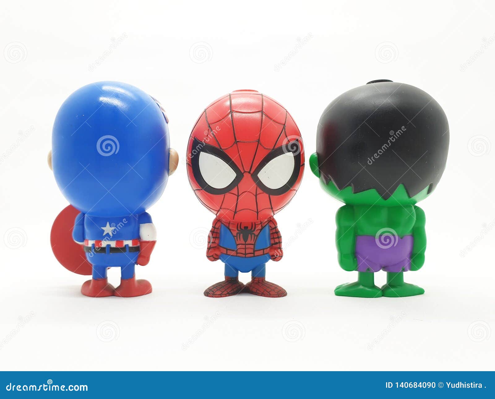 Avengers Hulk Spiderman Captain America Plastic from Movie Toys Model in  White Isolated Background Editorial Image - Image of chibi, head: 140684090
