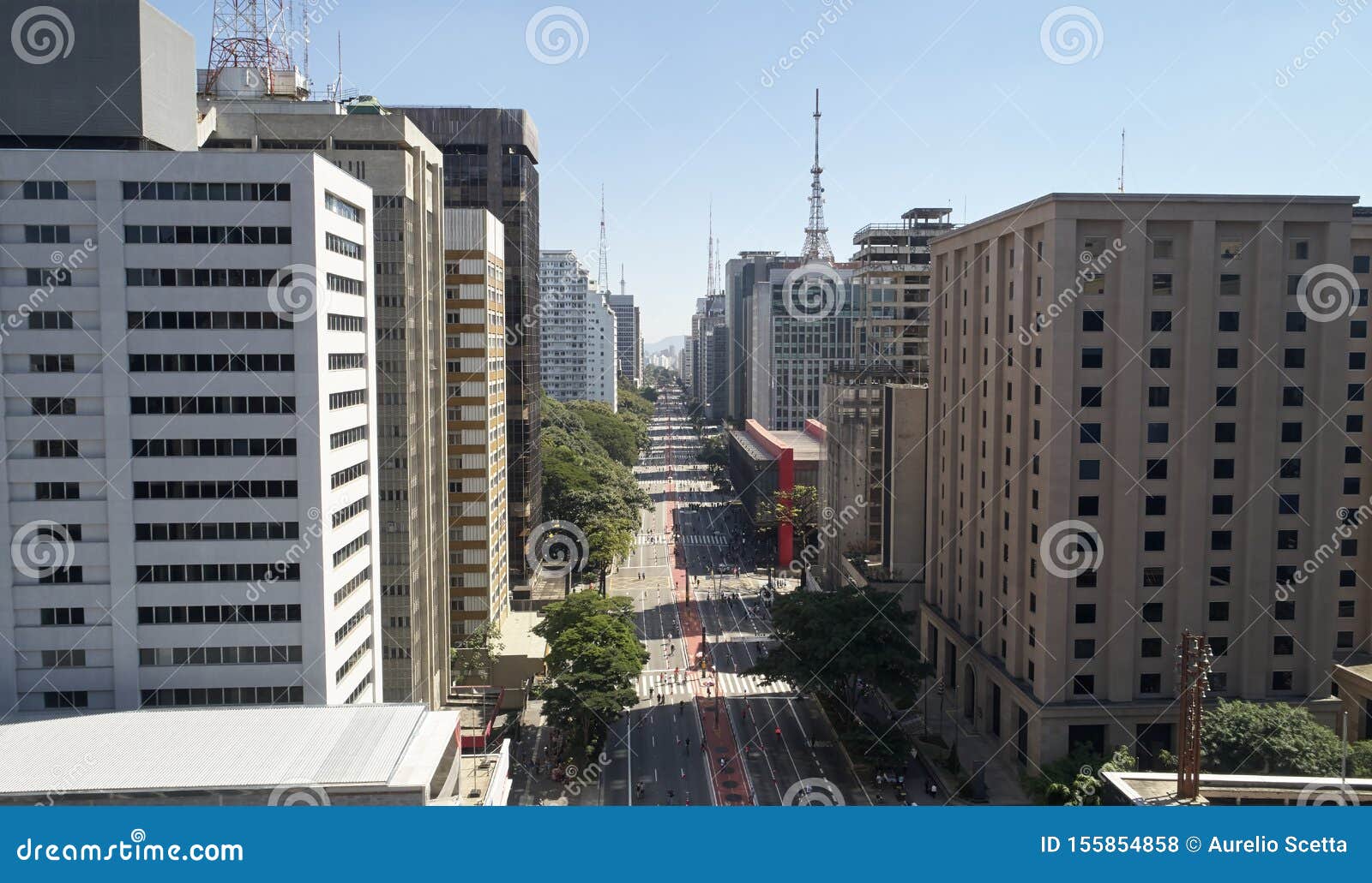 Avenida Paulista Paulista Avenue Sao Paulo City Brazil Stock Photo Image Of Road Business 155854858