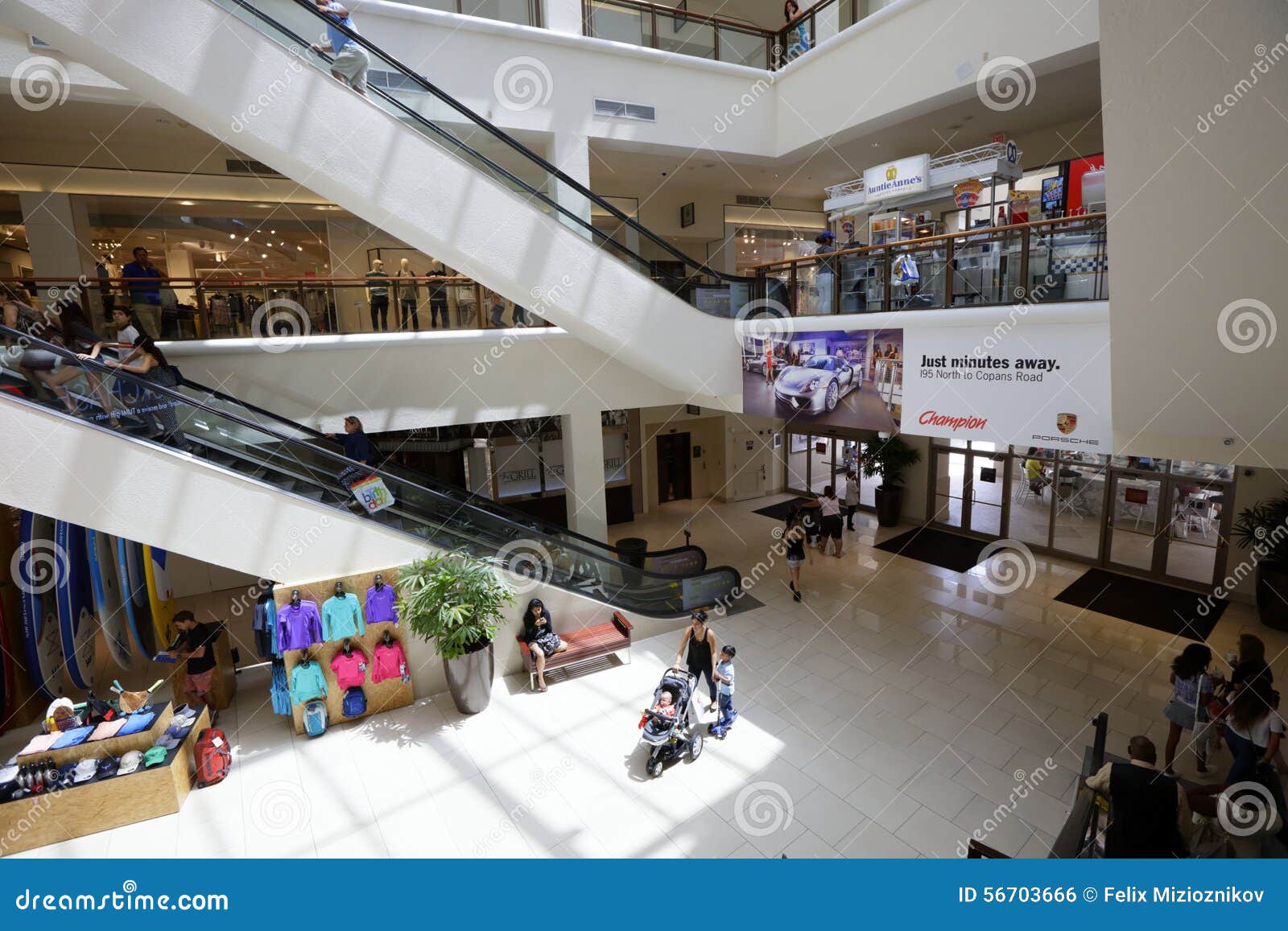 Aventura Mall wide angle 2 editorial photo. Image of escalator - 56703666