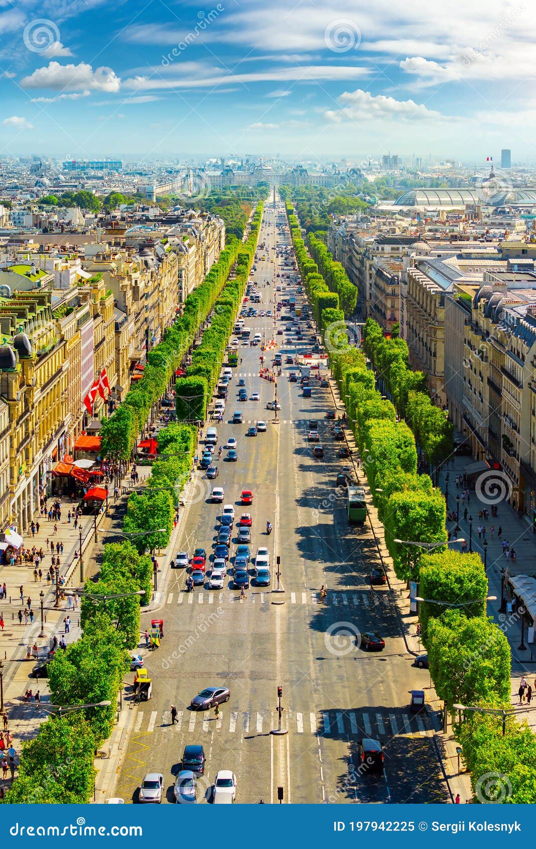 Avenue des Champs Elysees stock image. Image of road - 197942225