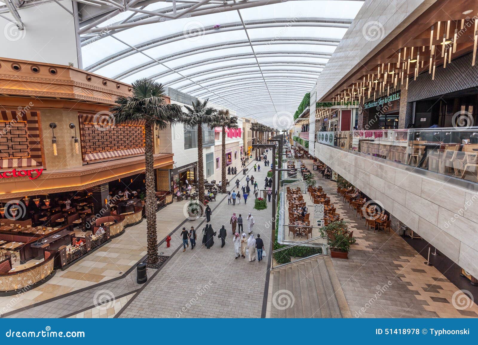 View of luxury boutiques in the Prestige mall inside The Avenues shopping  mall in Kuwait City, Kuwait.