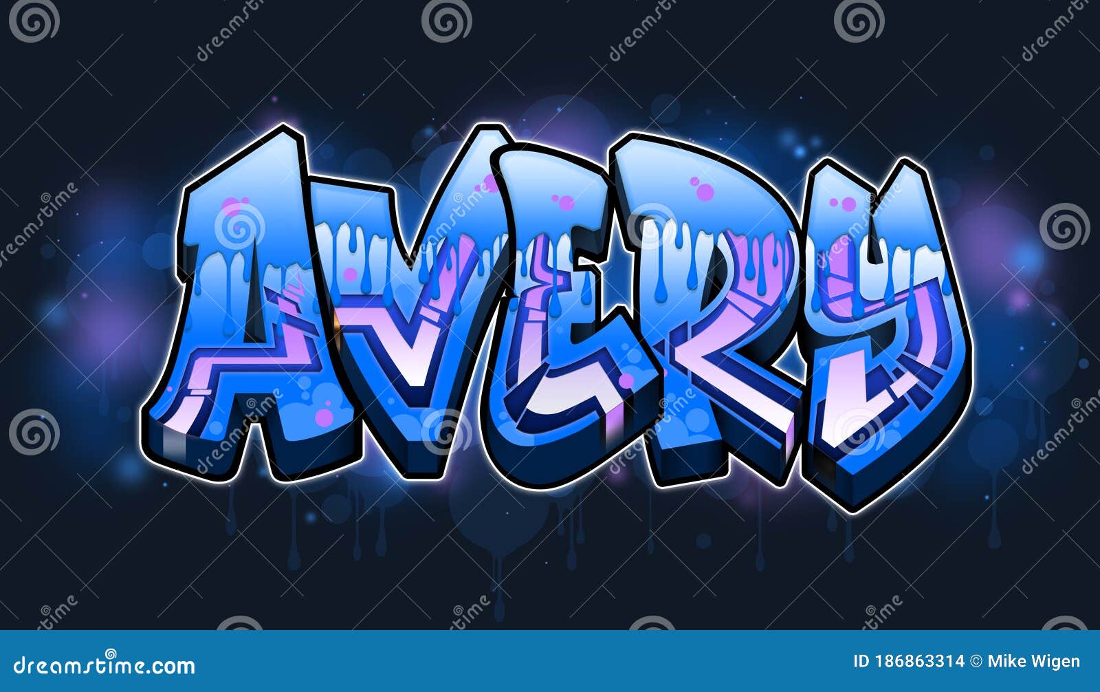 Avery Graffiti Name stock illustration. Illustration of figure