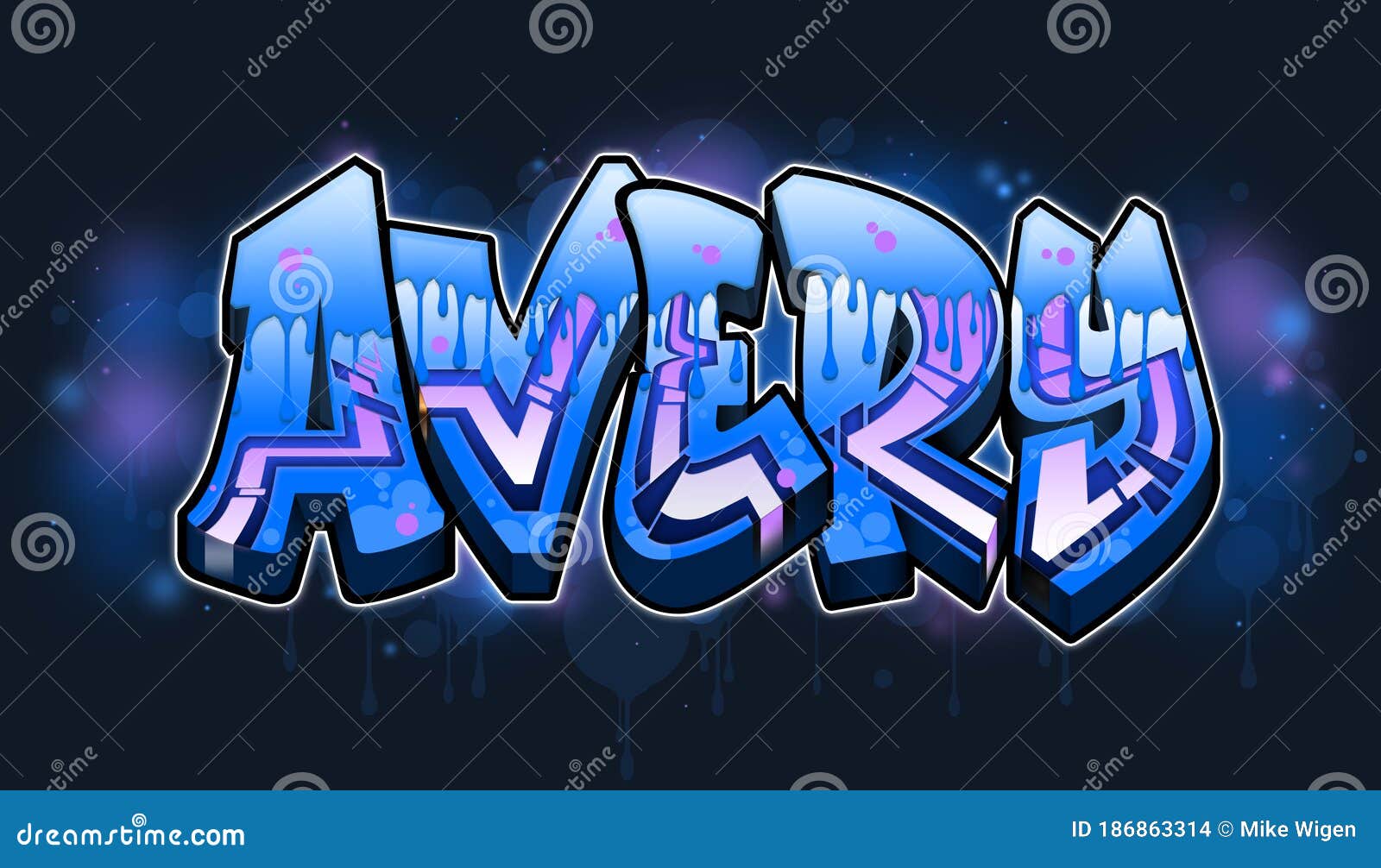 Avery Graffiti Name stock illustration. Illustration of figure - 186863314