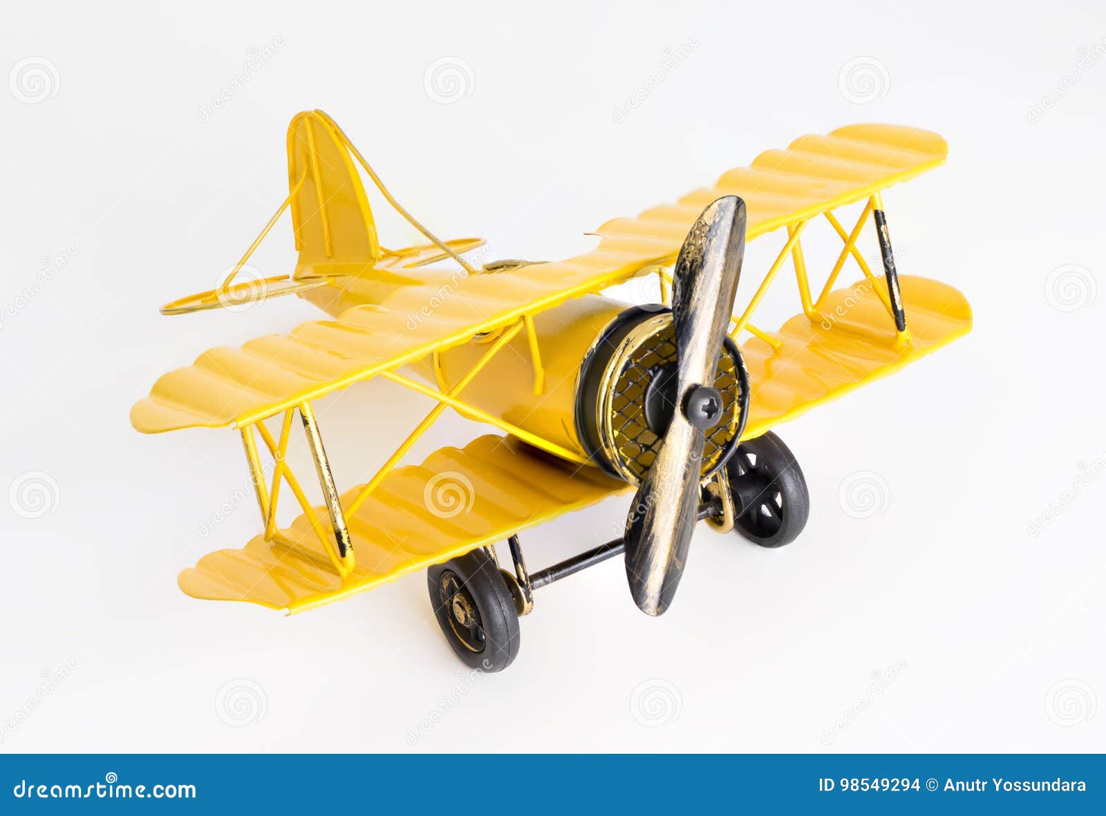 Avión modelo decorativas mini avión hierro avión biplano rojo/amarillo/azul 