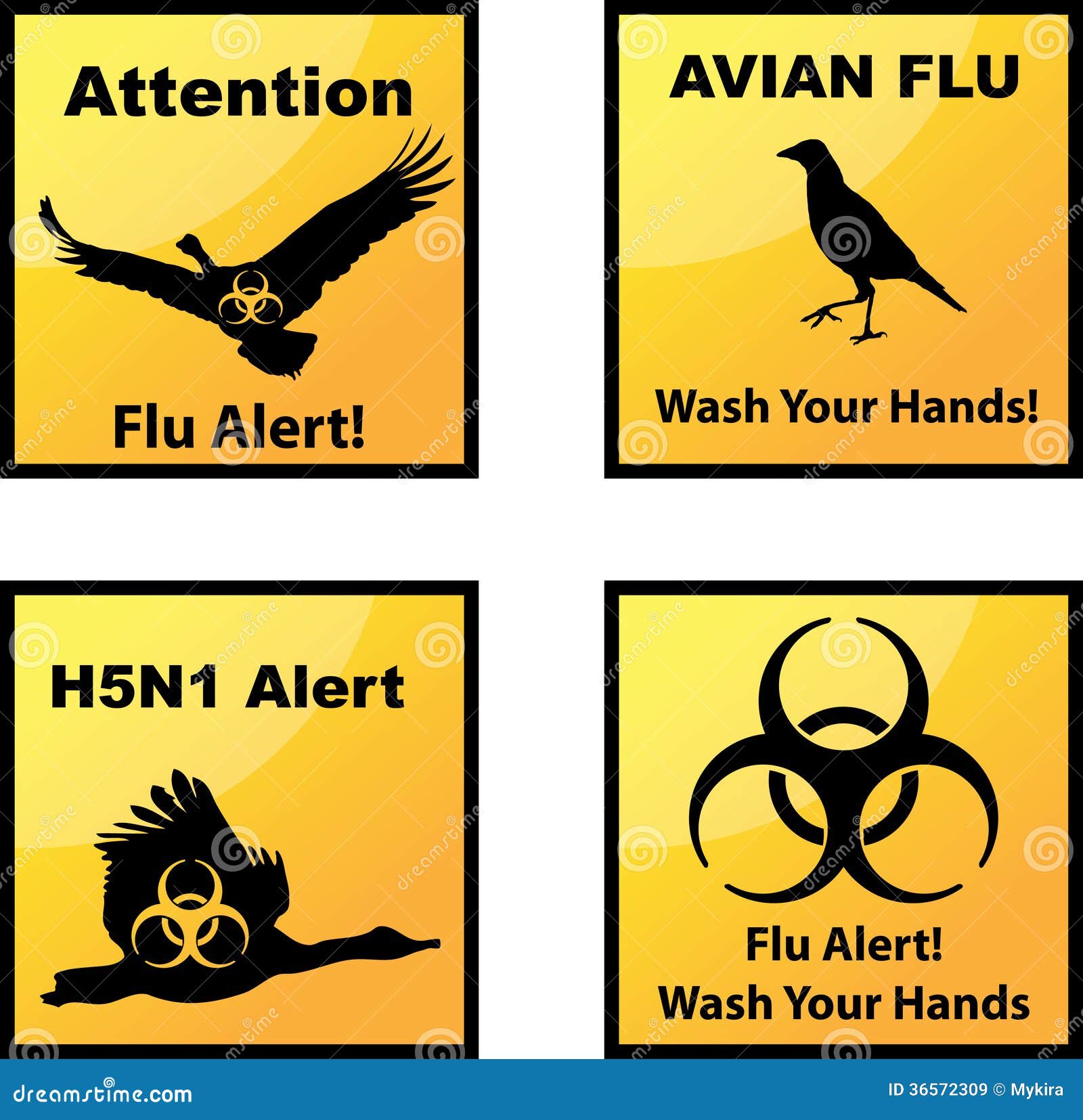 avian flu alerts icons