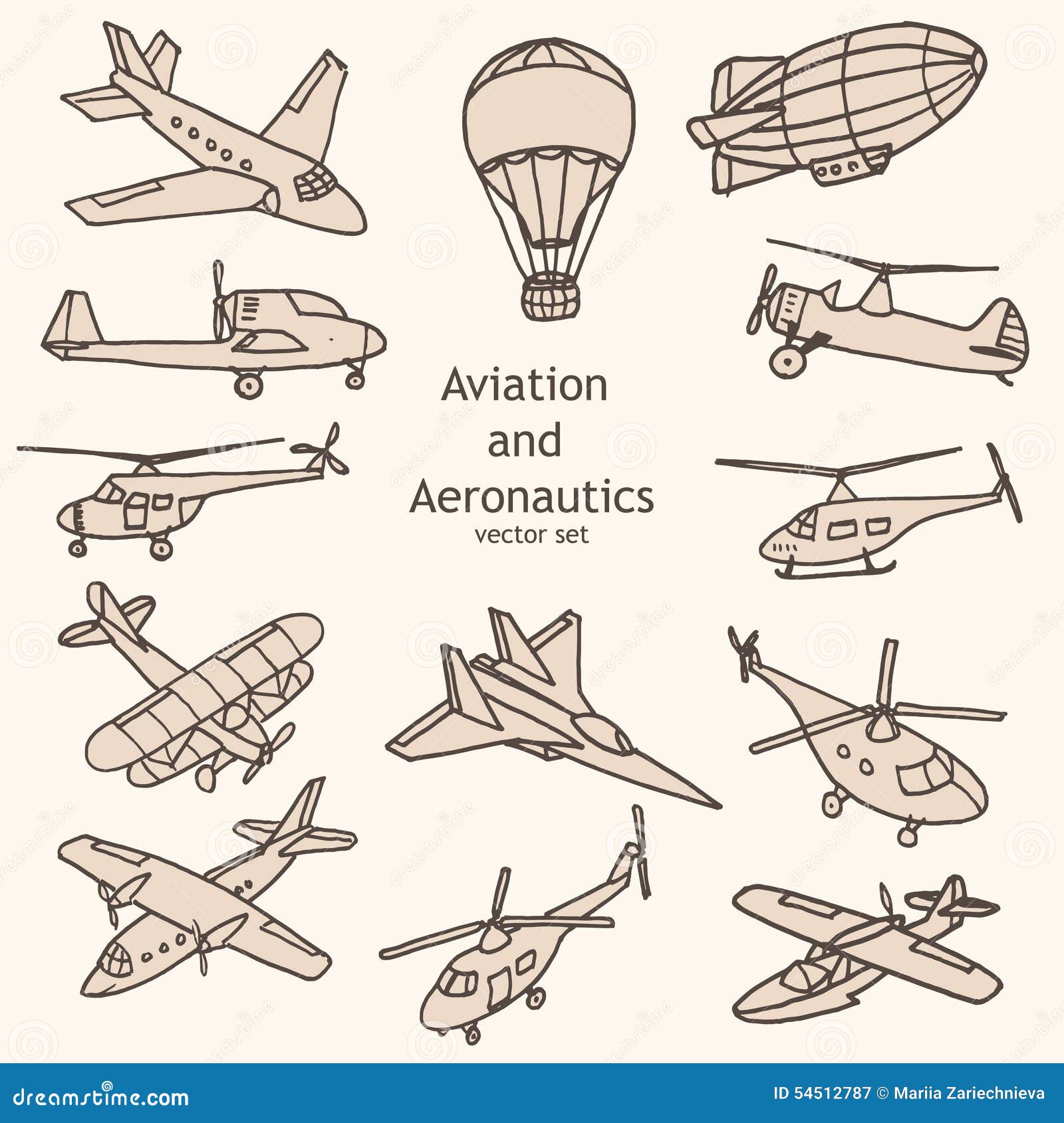 Aviation and Aeronautics Objects Vector Collection Stock Vector