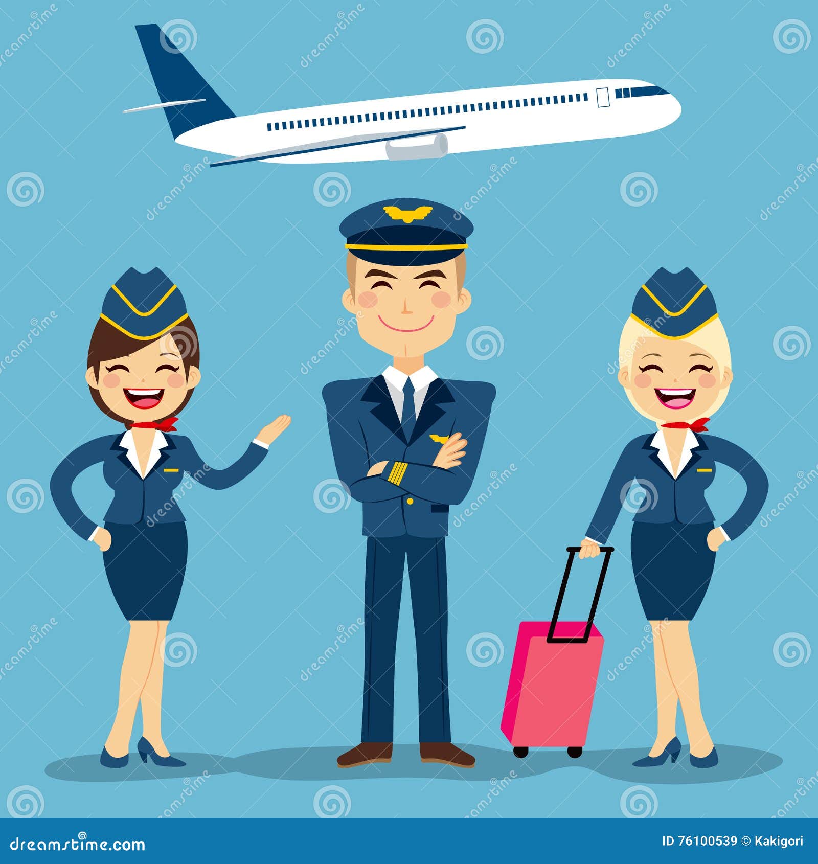 Aviation Crew Members stock vector. Illustration of workers - 76100539