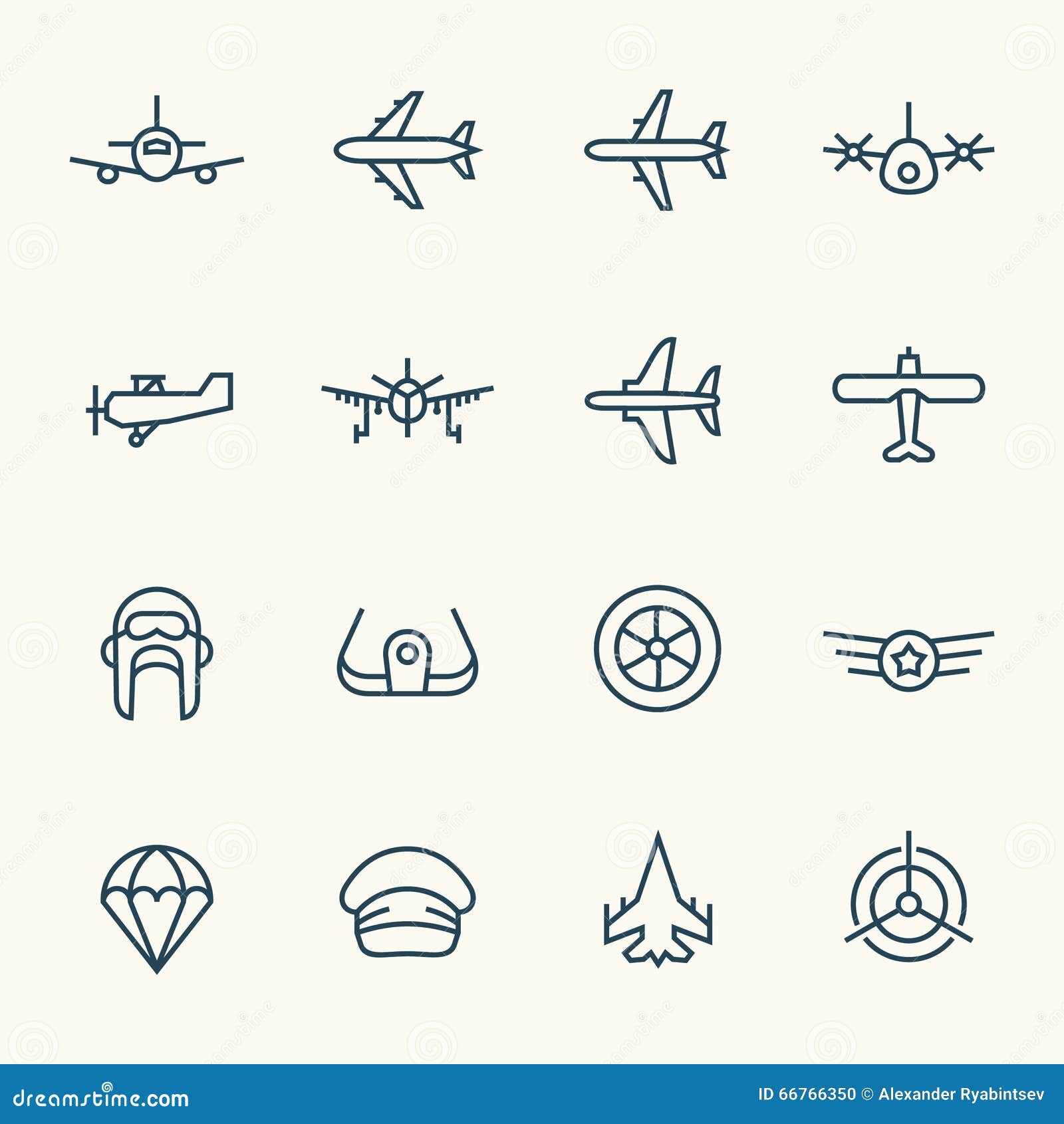 aviation icon set