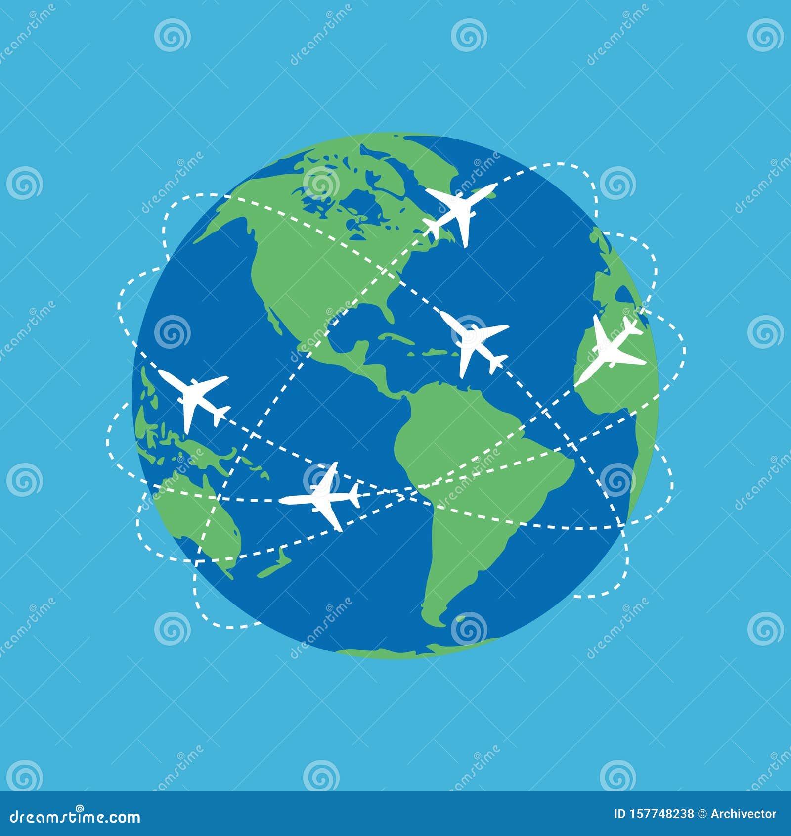 Aviation Routes Around the World Stock Vector - Illustration of ...