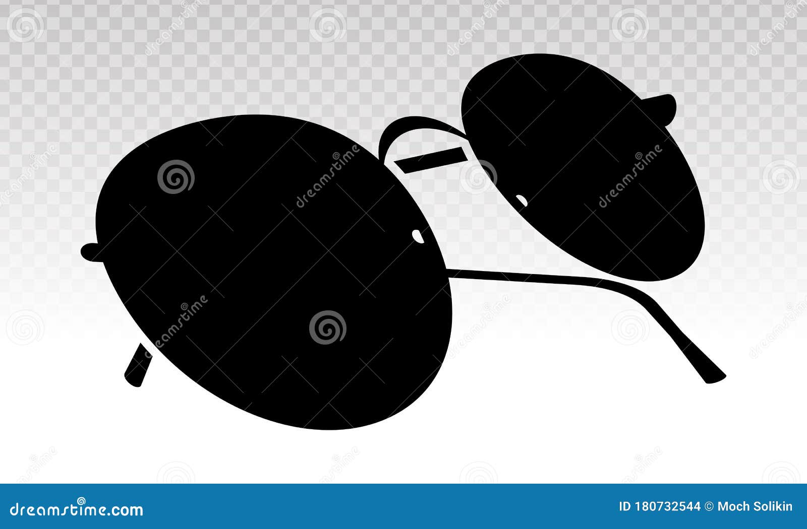 Aviator Sunglasses or Shades Protective Eyewear Vector Flat Icon on a Transparent  Background Stock Vector - Illustration of black, glasses: 180732544