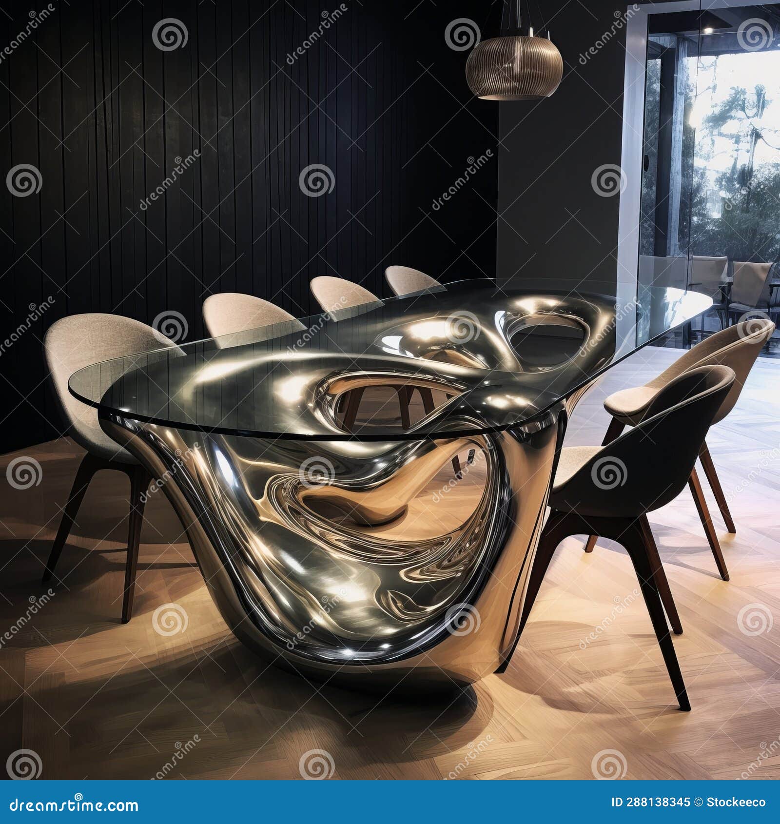 avicii-inspired dining table with intricate curved surfaces
