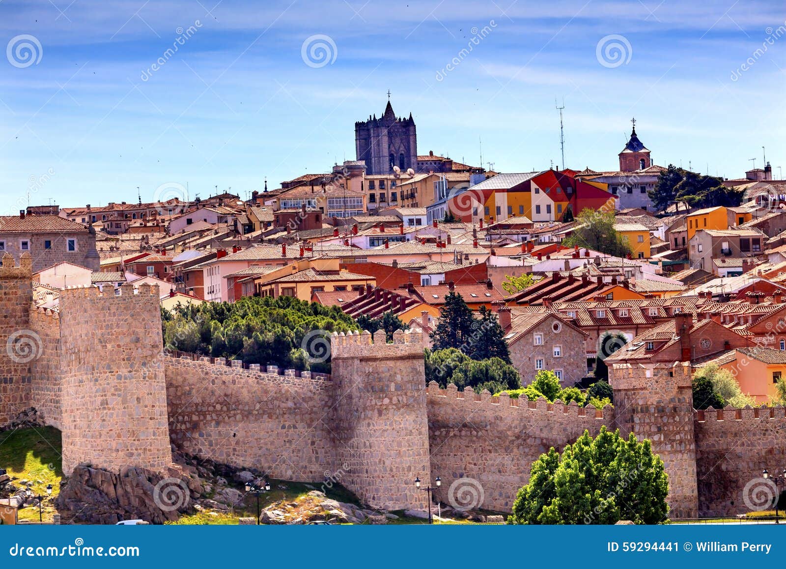 avila castle walls ancient medieval city cityscape castile spain