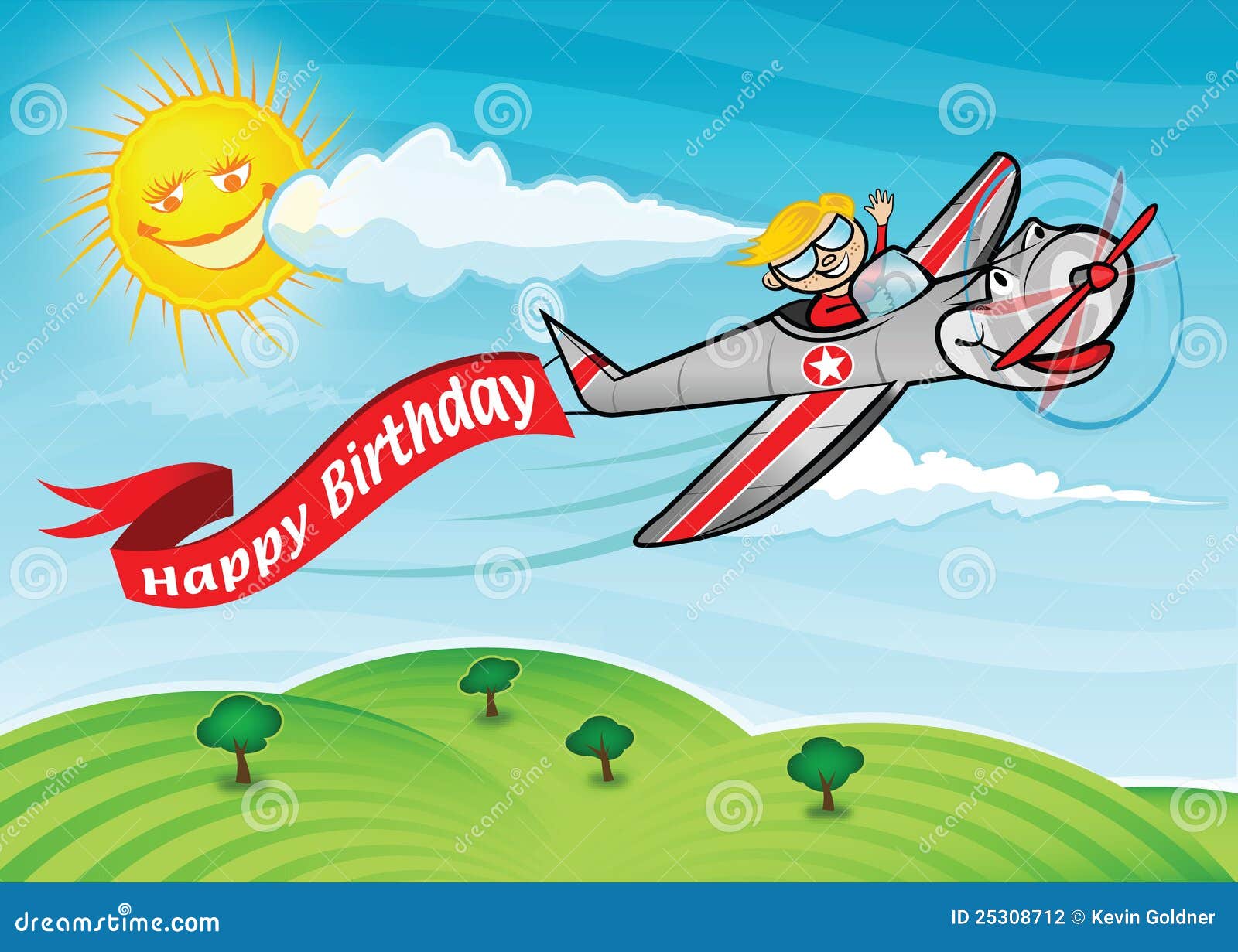 Avion D Anniversaire Illustration De Vecteur Illustration Du Drapeau Avion D Anniversaire Illustration De Vecteur Illustration Du Drapeau