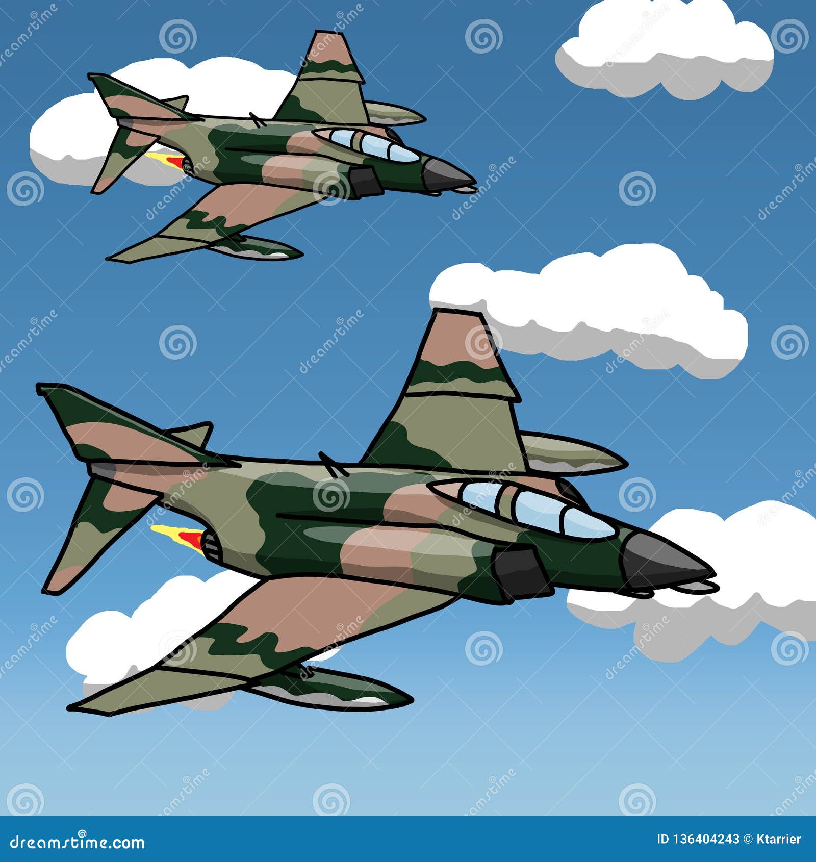 2 Aviones Militares De Los .U. a Partir De La Era De La Guerra De  Vietnam Stock de ilustración - Ilustración de transporte, crisis: 136404243