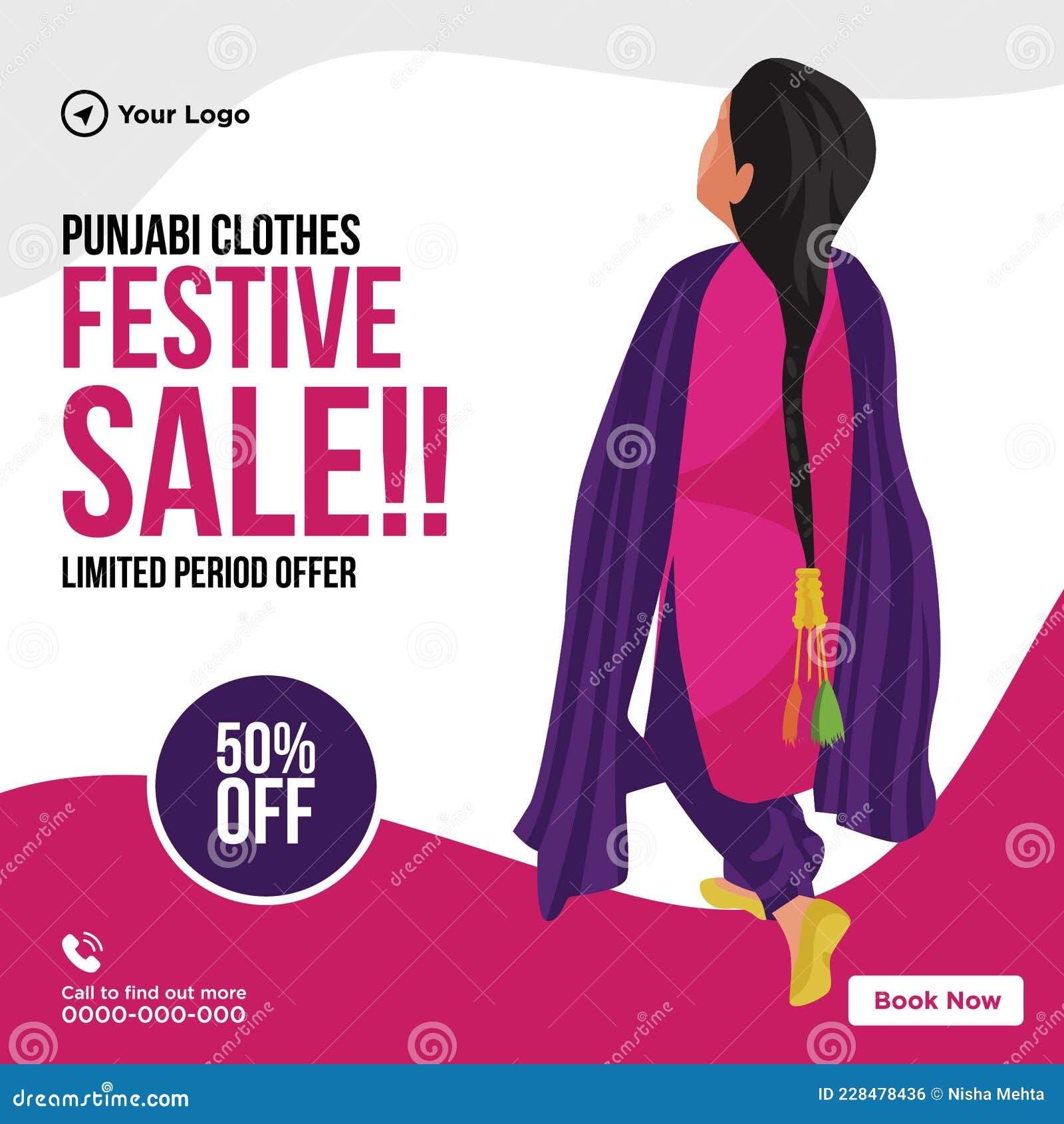 Banner Design of Punjabi Cloths Festival Sale Stock Vector ...