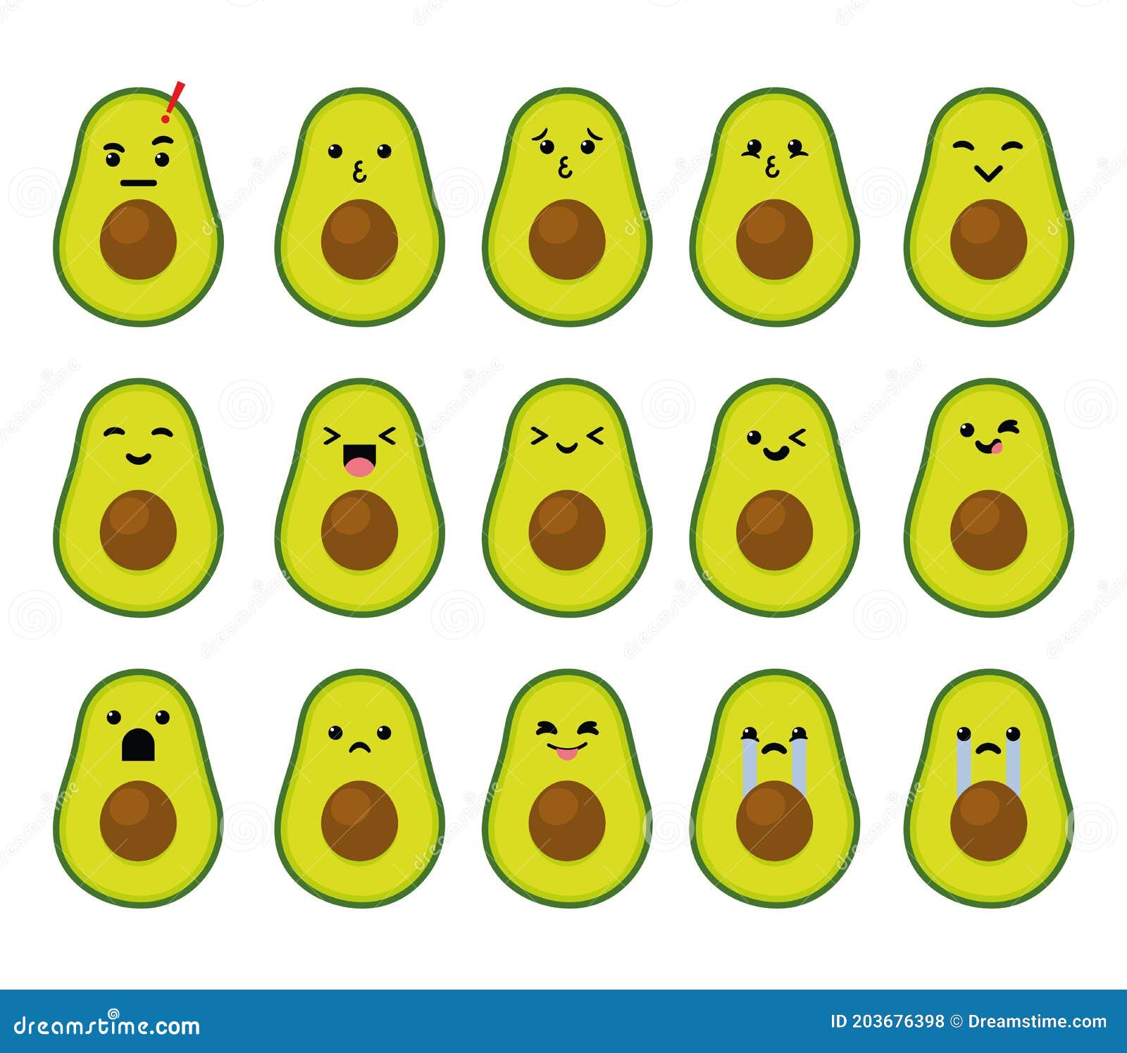 Avocado emoji vector stock vector. Illustration of face 203676398