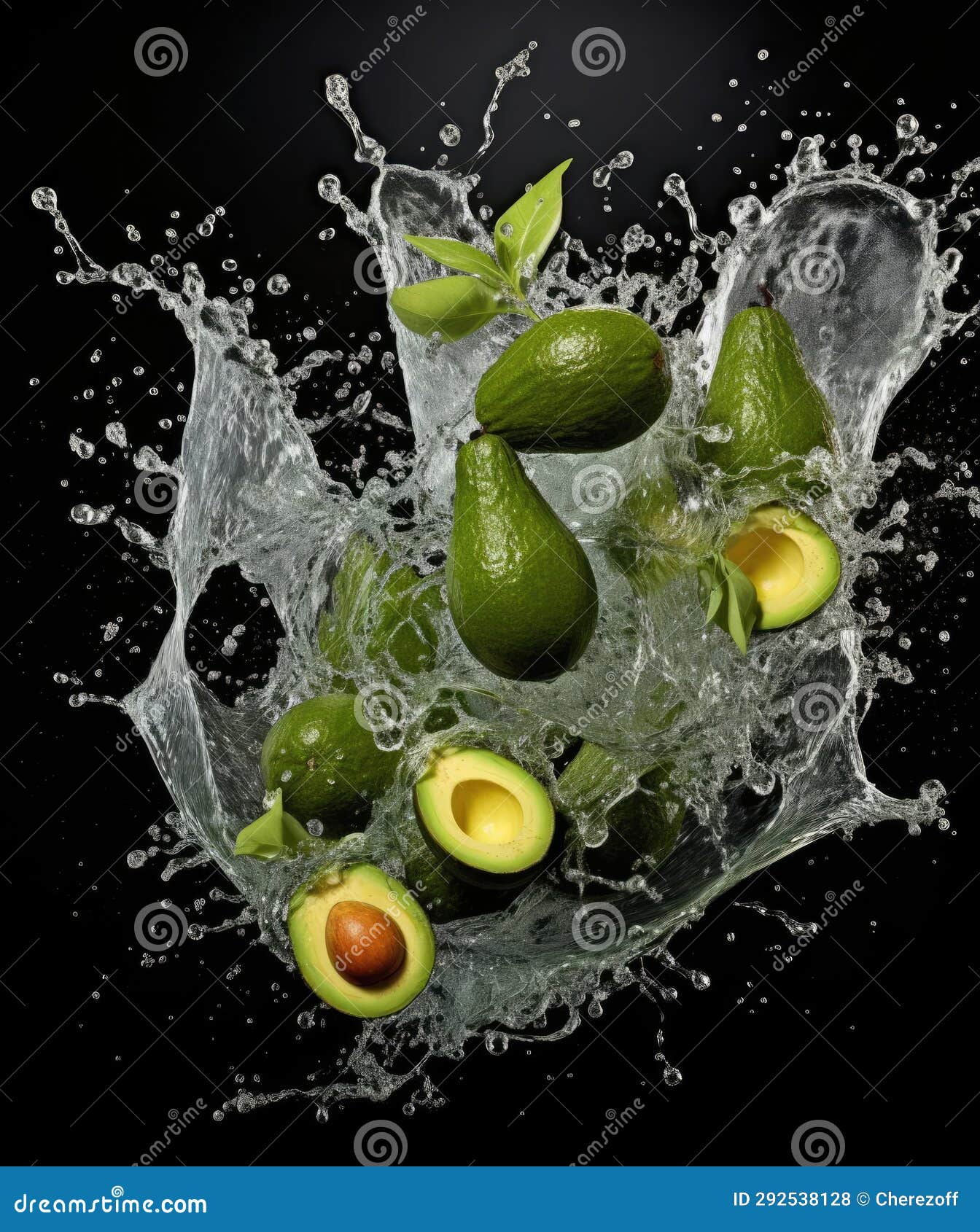 Avocado Fruits Fall into the Water Stock Photo Image of underwater